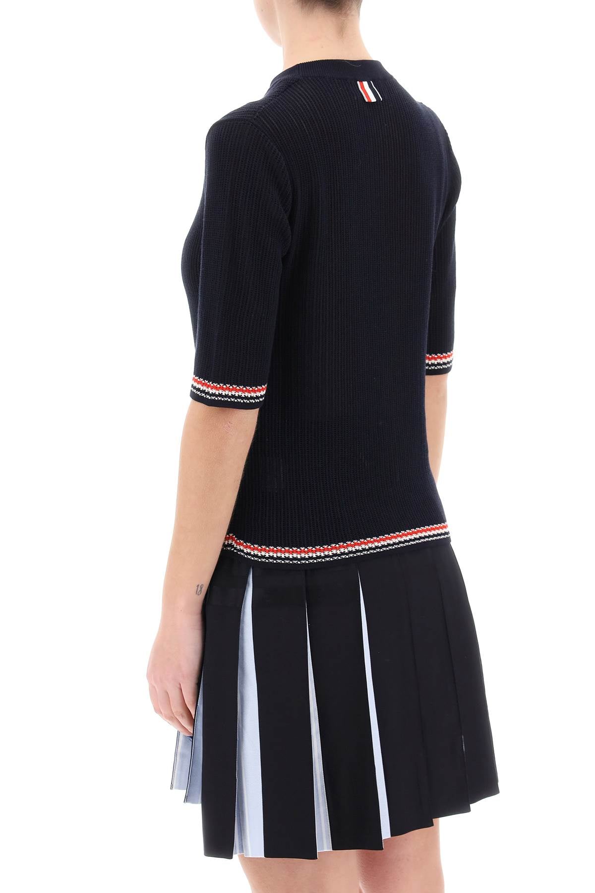 Thom Browne-T Shirt In Maglia Pointelle-Donna