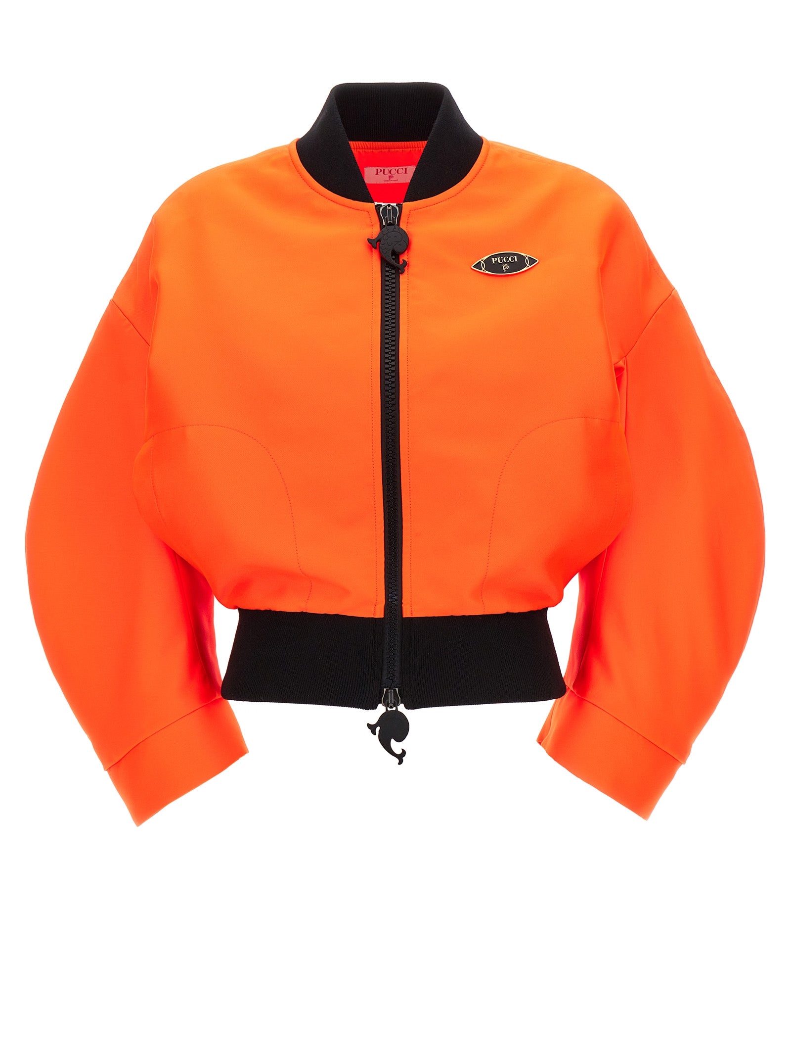 Emilio Pucci-Neon Logo Bomber Jacket Giacche Arancione-Donna