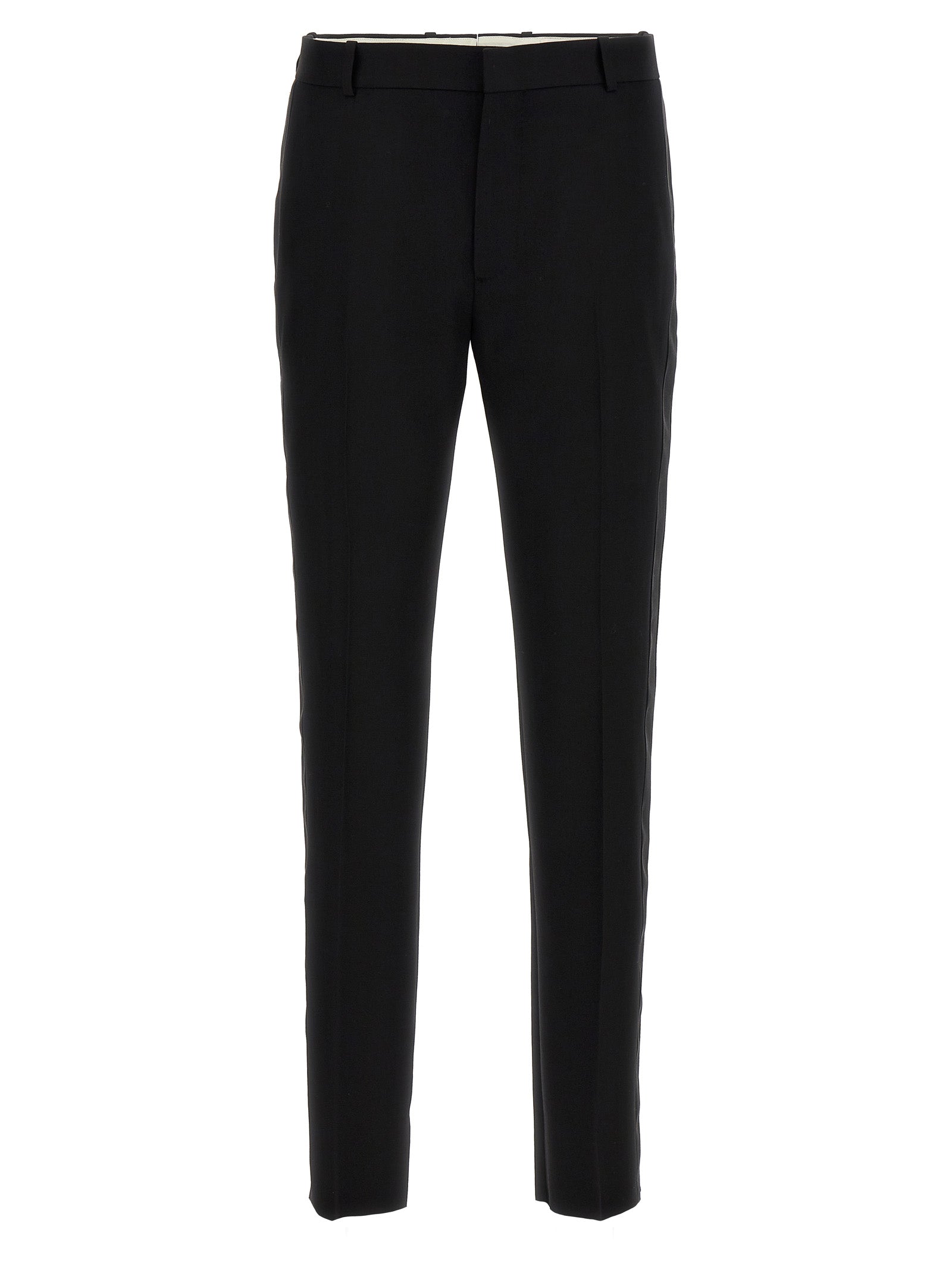 Alexander Mcqueen-Tucked-Up Evening Pantaloni Nero-Uomo