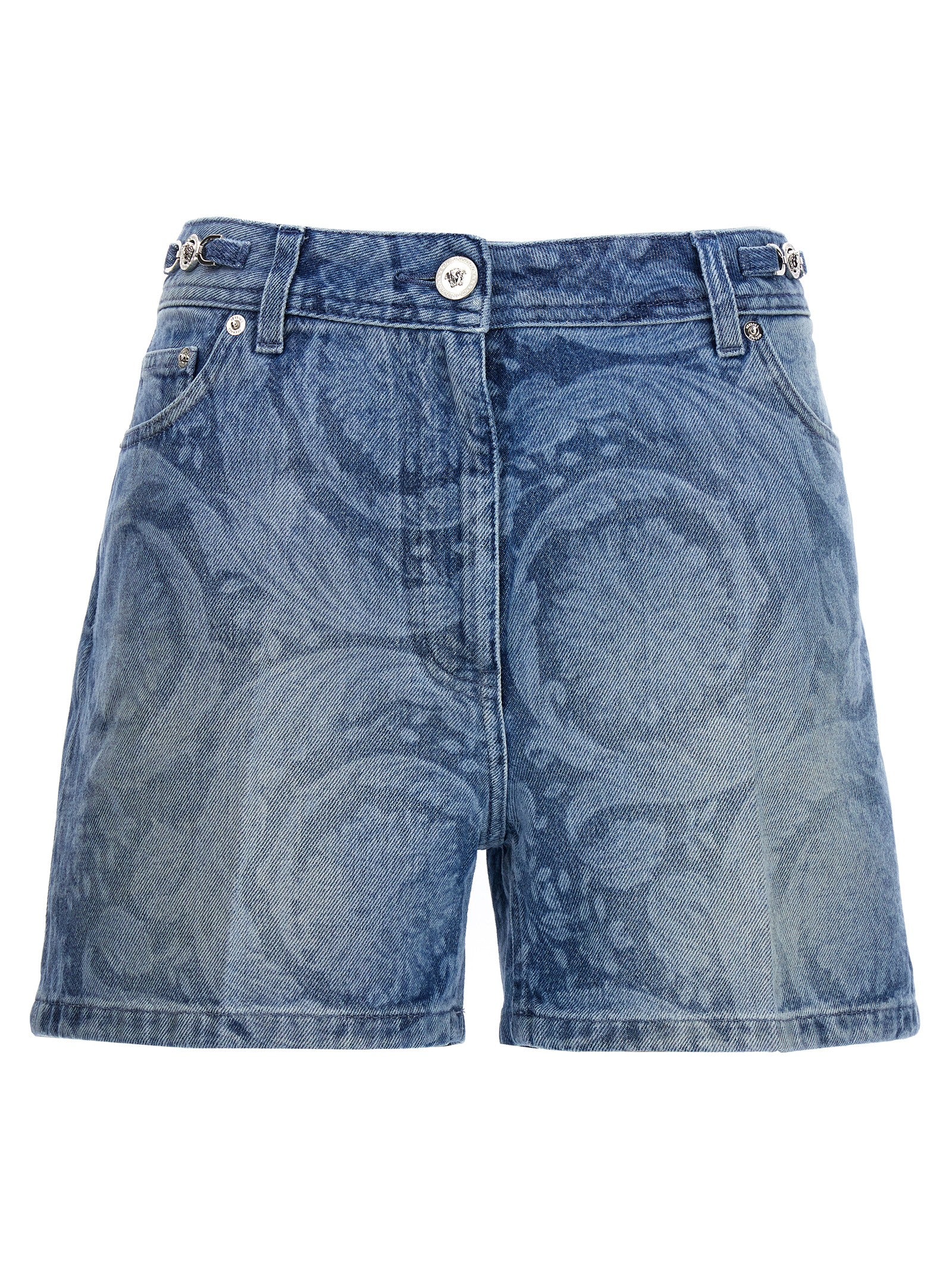 Versace-Barocco Bermuda, Short Blu-Donna