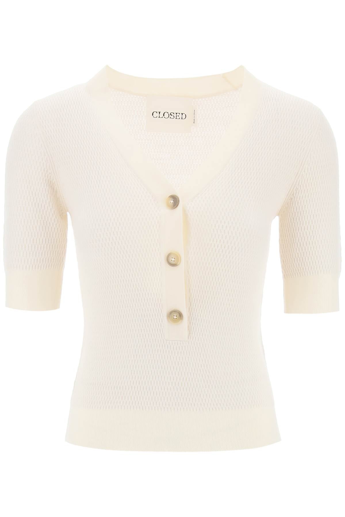 Closed-Top A Maniche Corte In Maglia-Donna