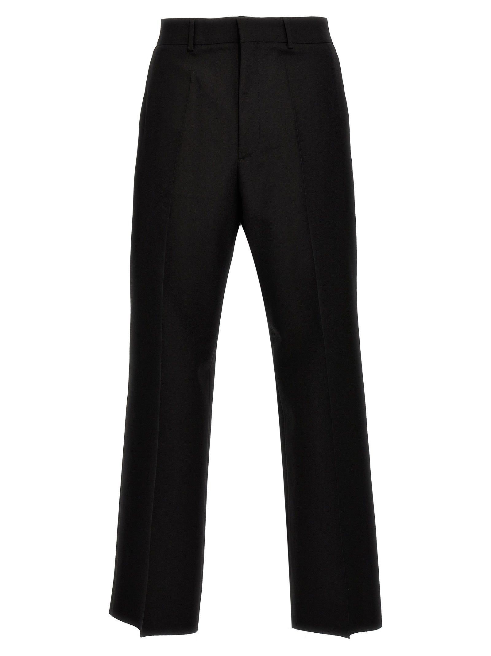 Valentino Garavani-Valentino Wool Pantaloni Nero-Uomo