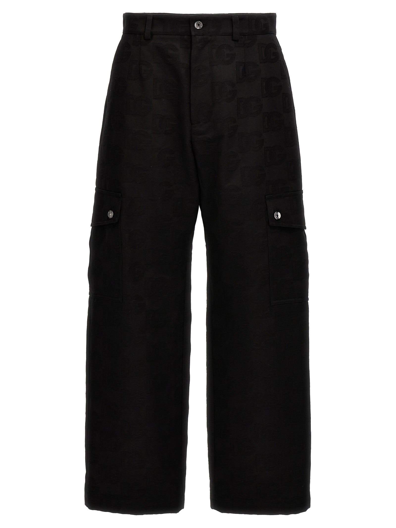 Dolce & Gabbana-Dg Jaquard Pantaloni Nero-Uomo