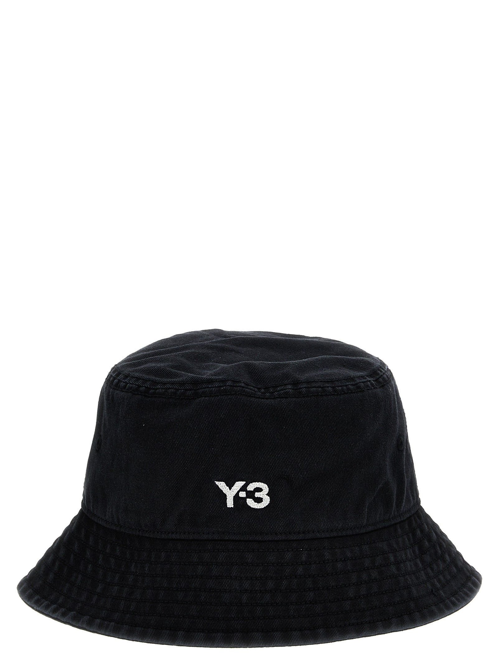 Y-3-Logo Embroidery Bucket Hat Cappelli Nero-Uomo