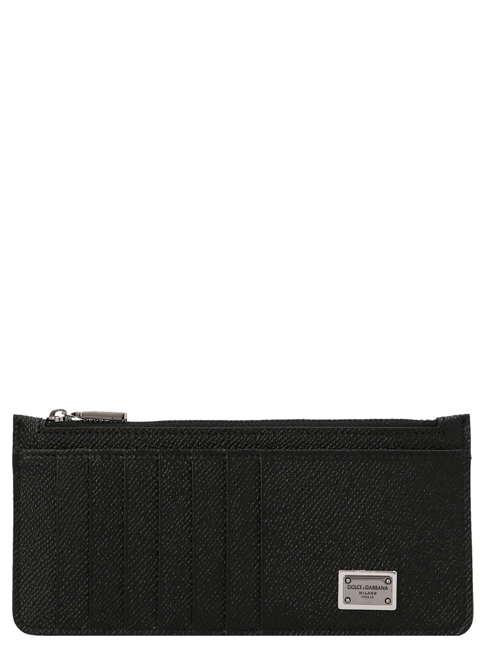 Dolce & Gabbana-Logo Leather Wallet Portafogli Nero-Uomo