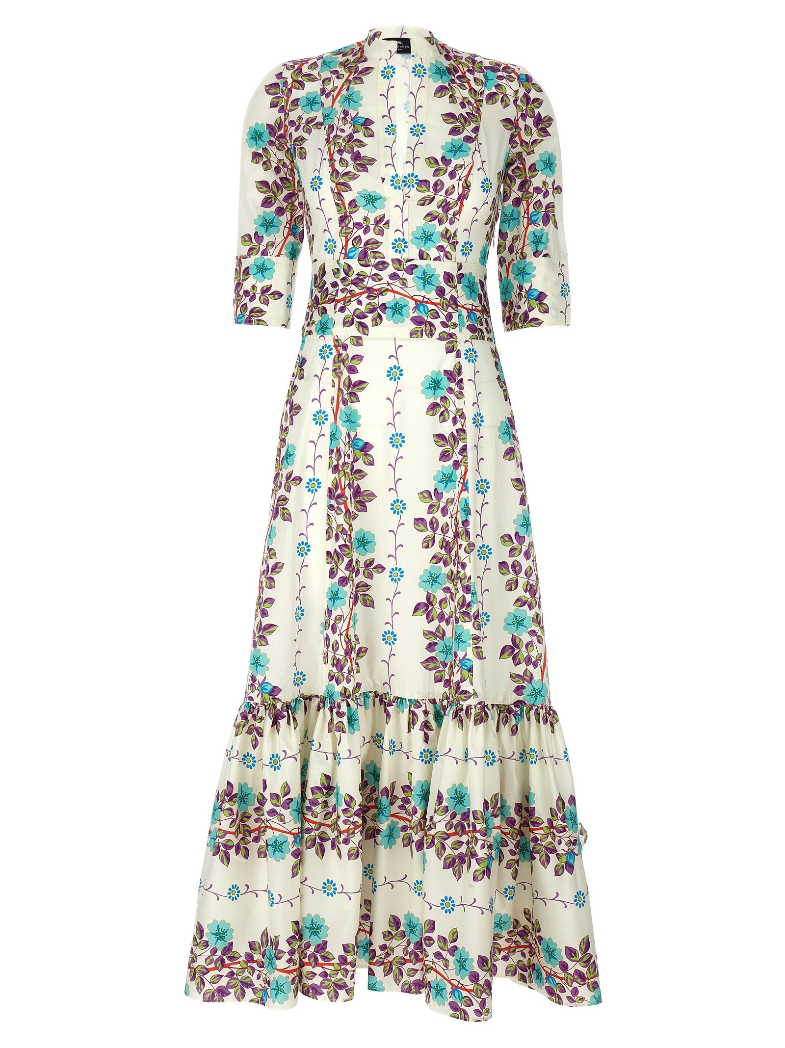 Etro-Floral Print Maxi Dress Abiti Multicolor-Donna