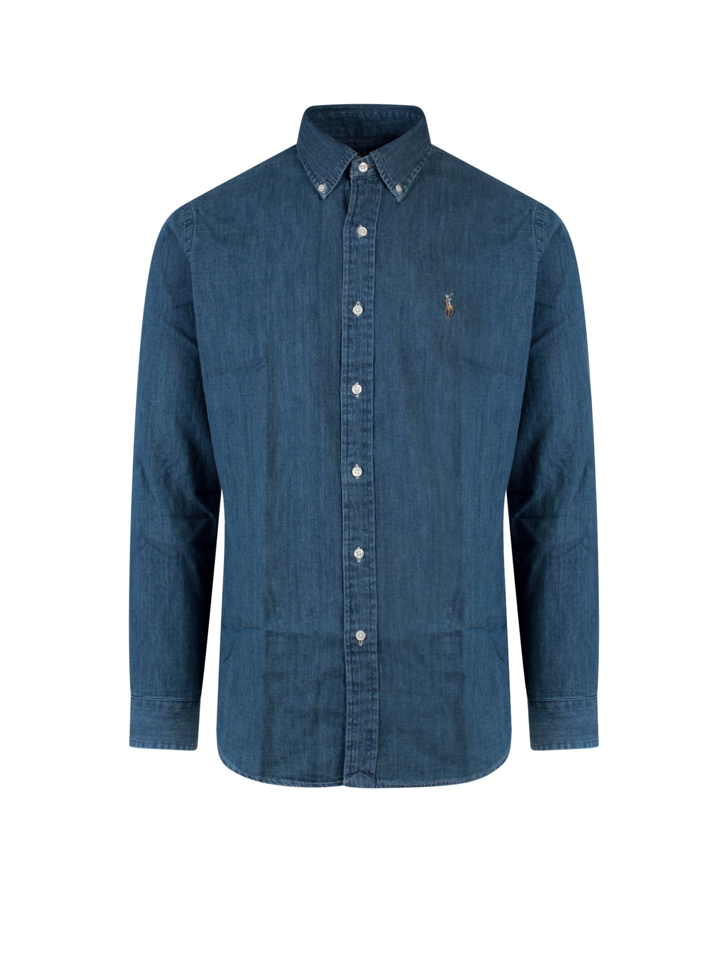 Polo Ralph Lauren-Camicia in denim con logo ricamato-Uomo