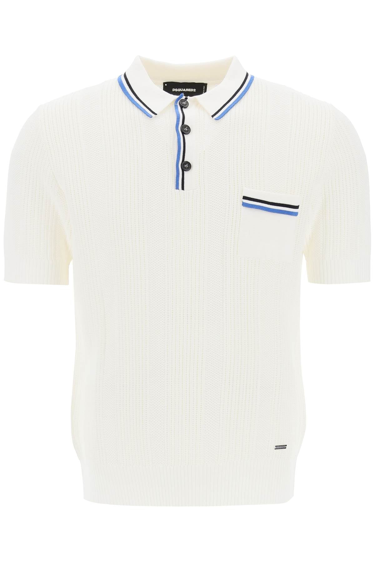 Dsquared2-Polo In Maglia Traforata-Uomo