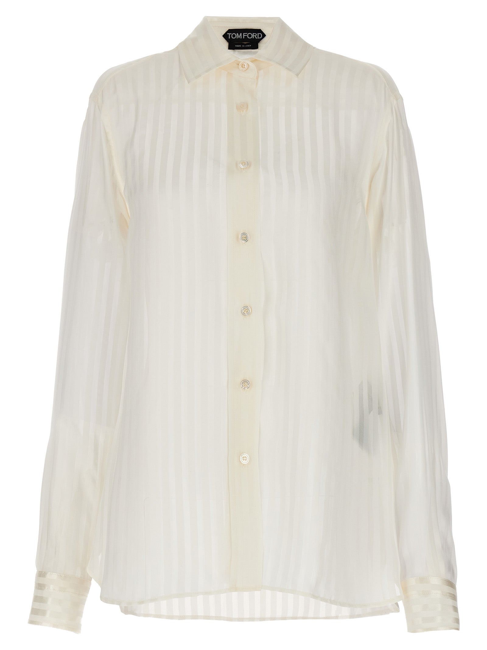 Tom Ford-Striped Silk Shirt Camicie Bianco-Donna