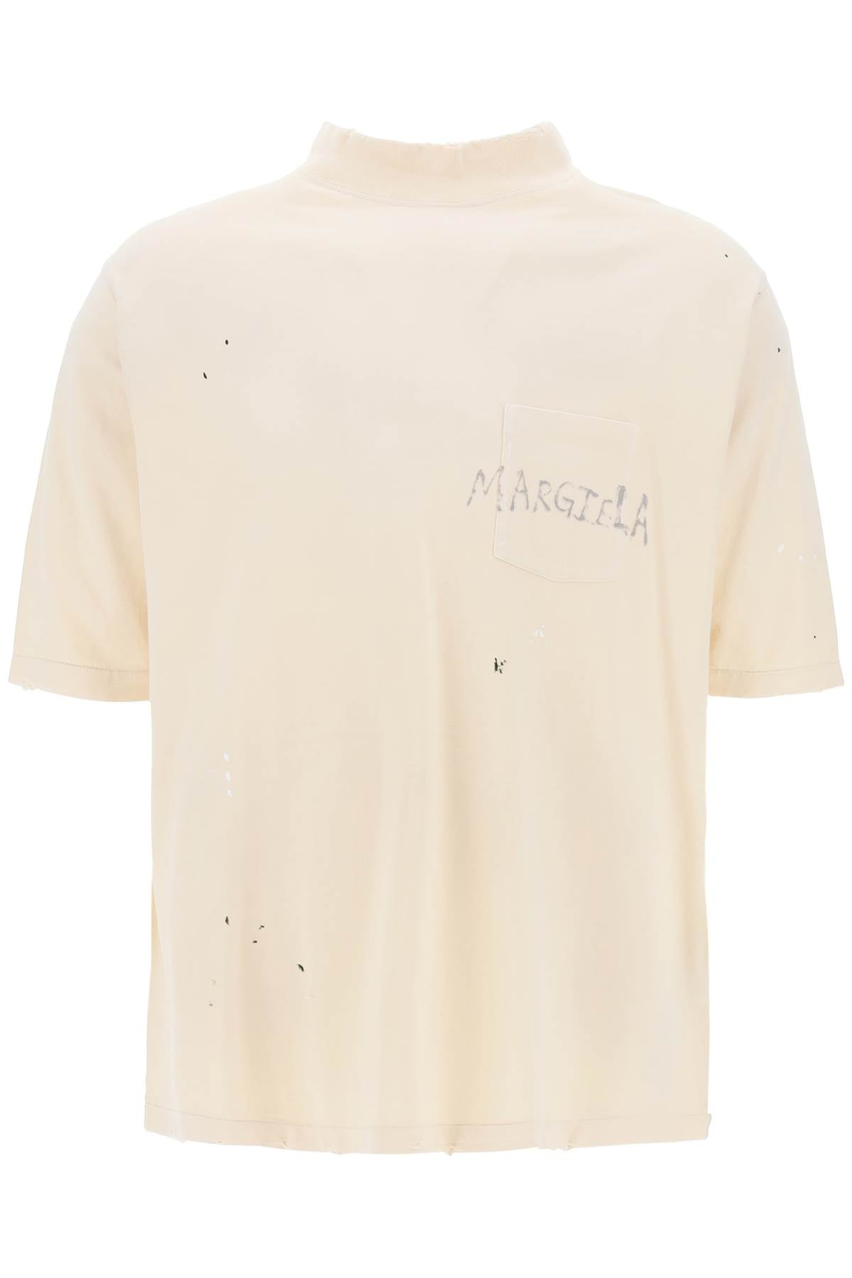 Maison Margiela-T Shirt Con Logo Scritto A Mano-Uomo