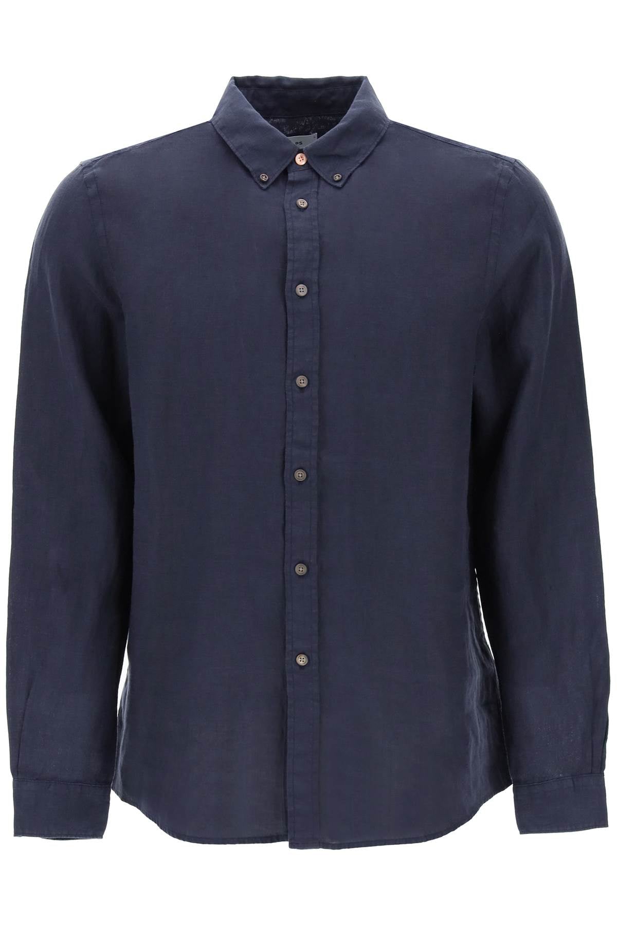 Ps Paul Smith-Camicia Button Down In Lino-Uomo