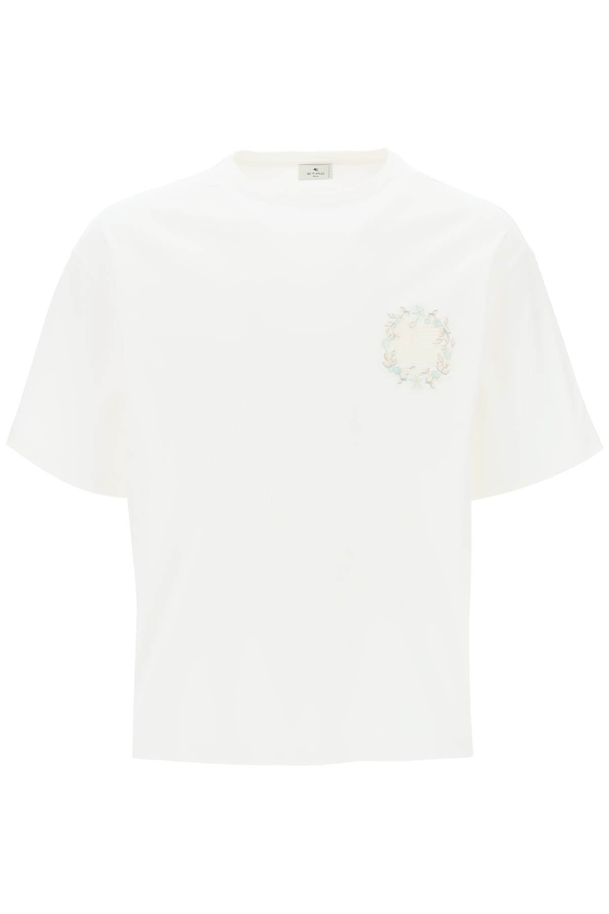 Etro-T Shirt Con Ricamo Pegaso Floreale-Uomo