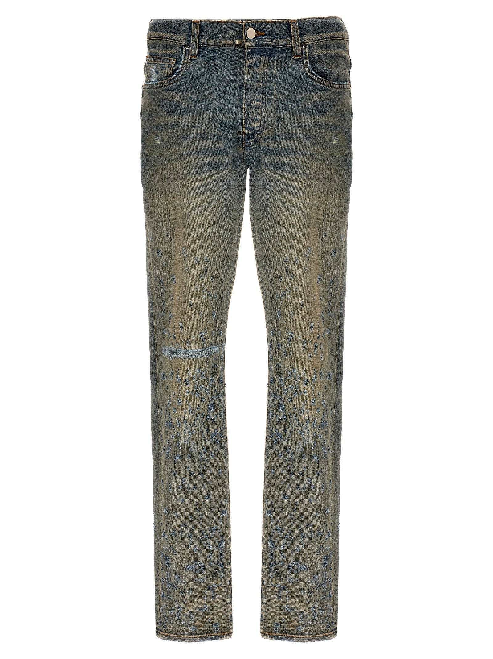 Amiri-Shotgun Skinny Jeans Celeste-Uomo