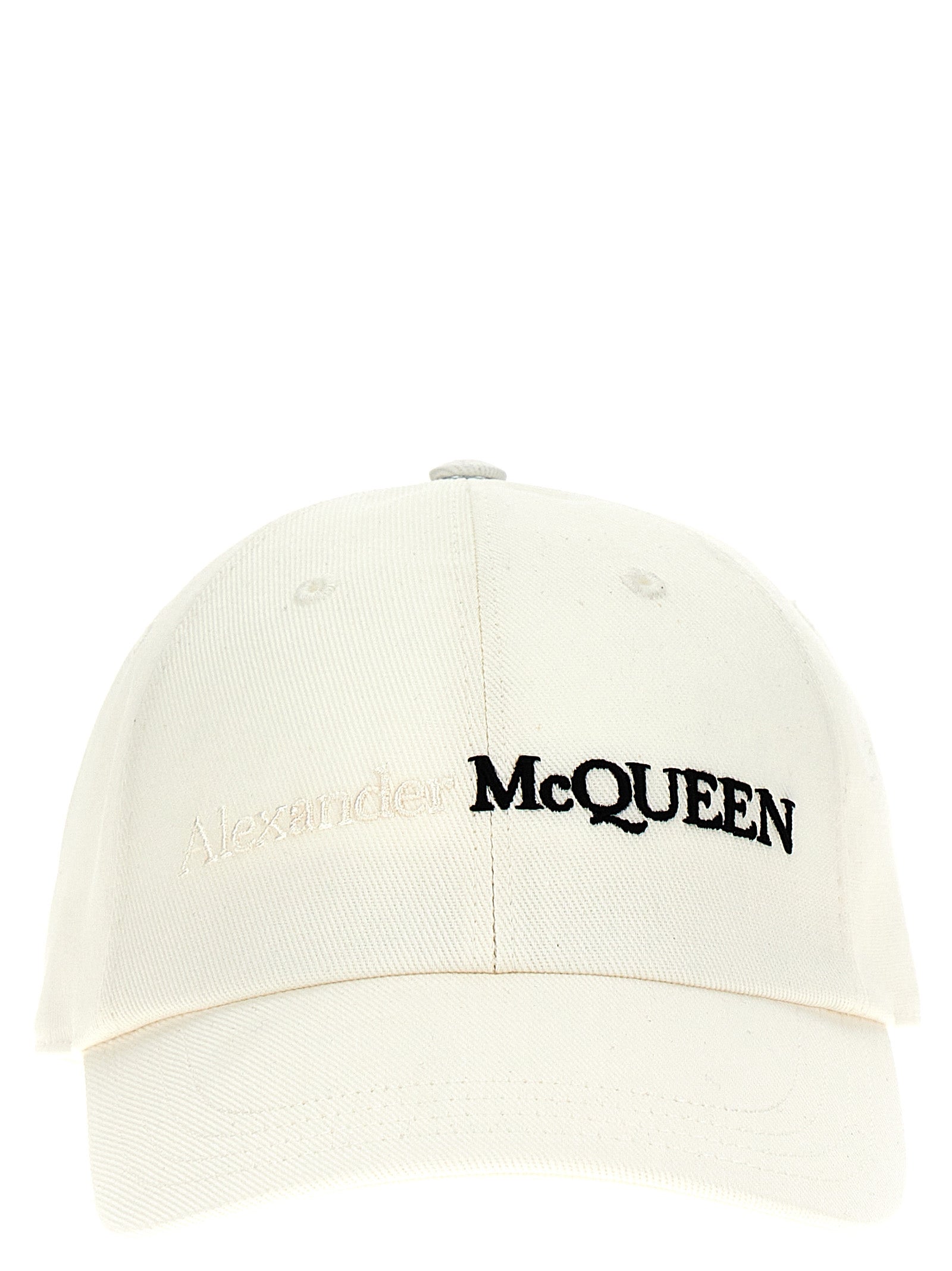 Alexander Mcqueen-Logo Cap Cappelli Bianco/Nero-Uomo