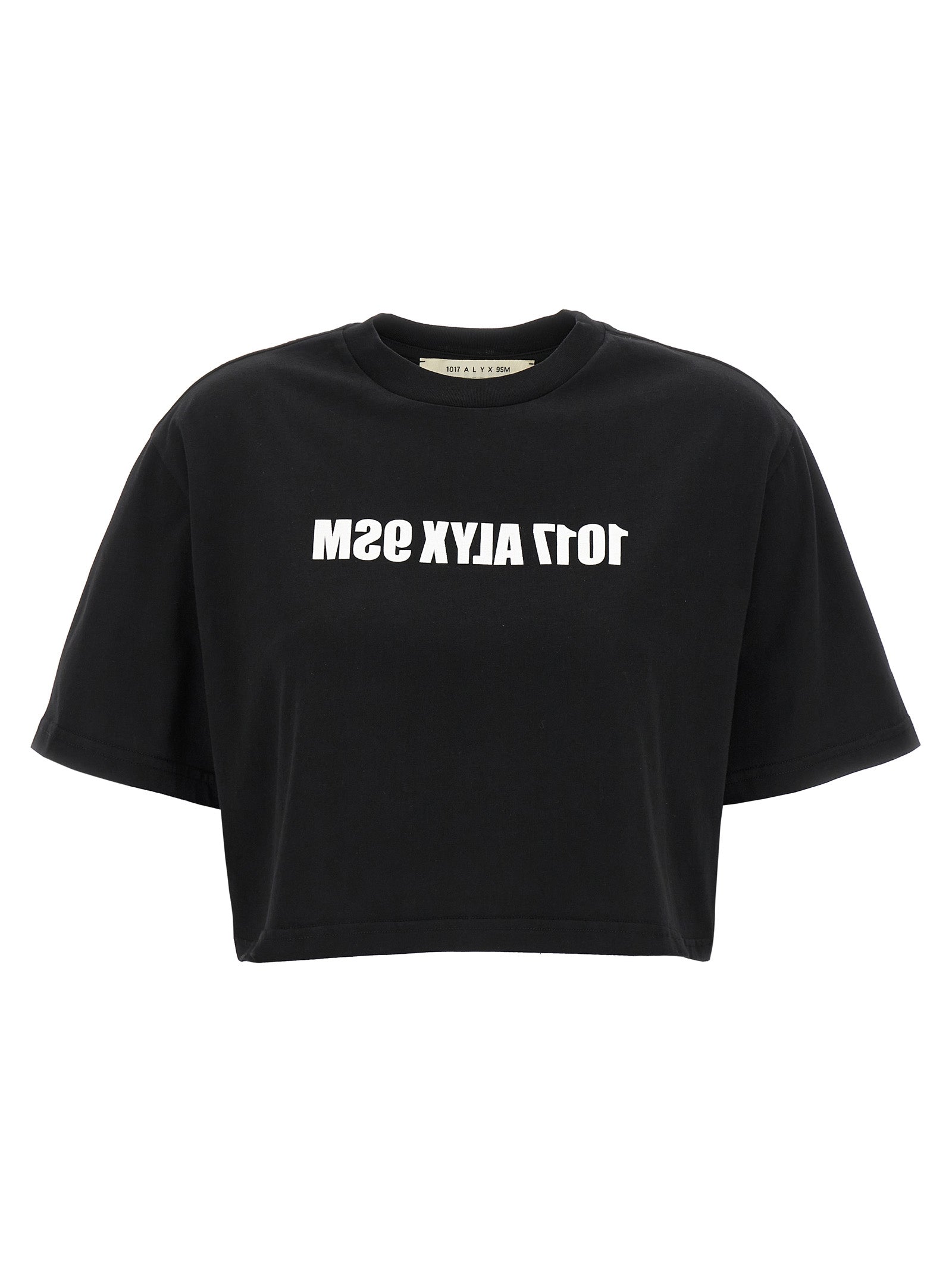 1017 Alyx 9 Sm-Logo Print T Shirt Bianco/Nero-Donna