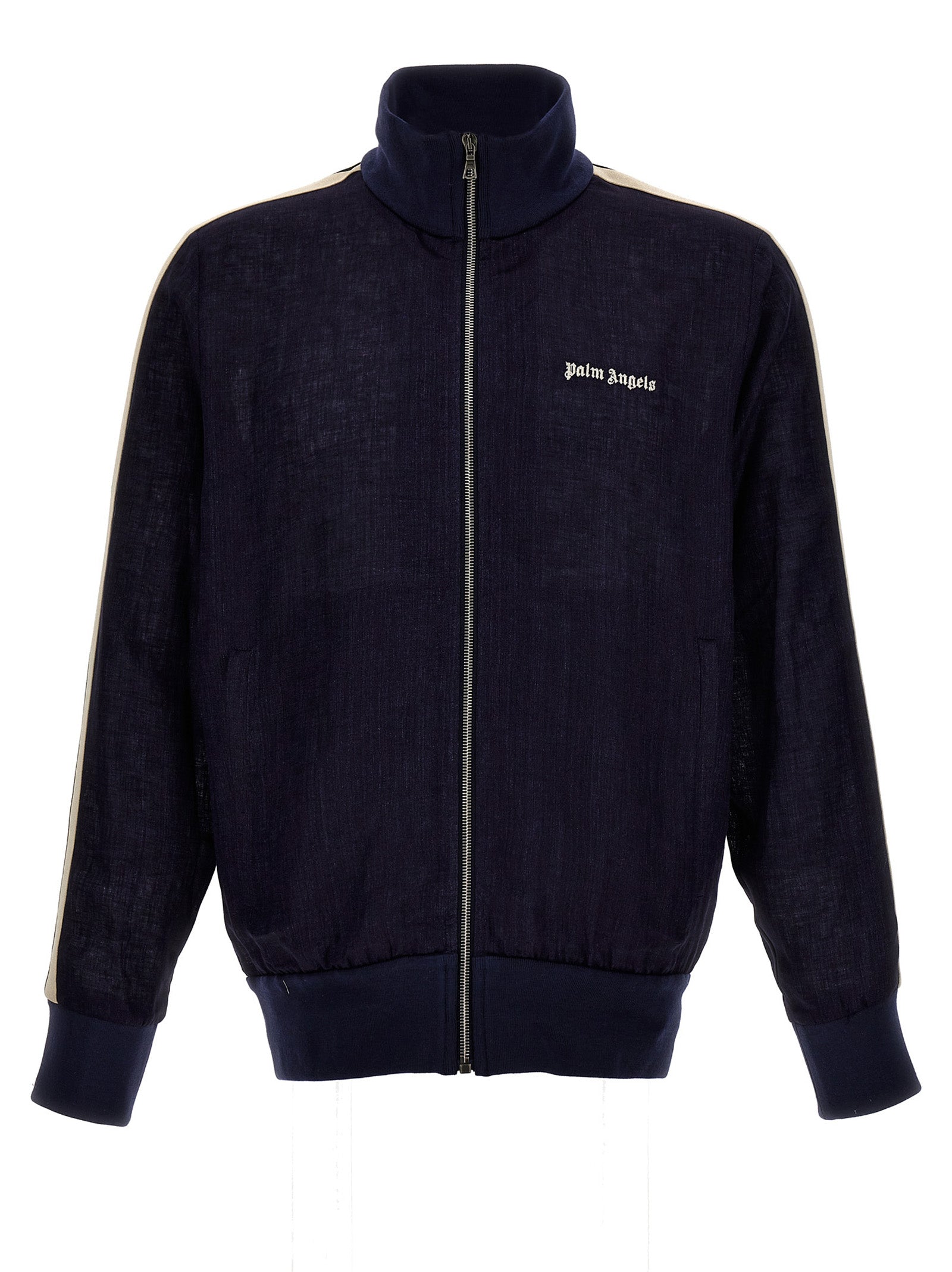 Palm Angels-Classic Logo Linen Track Felpe Blu-Uomo