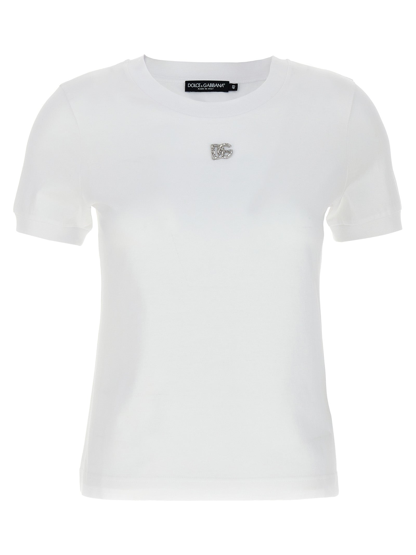 Dolce & Gabbana-Essential T Shirt Bianco-Donna