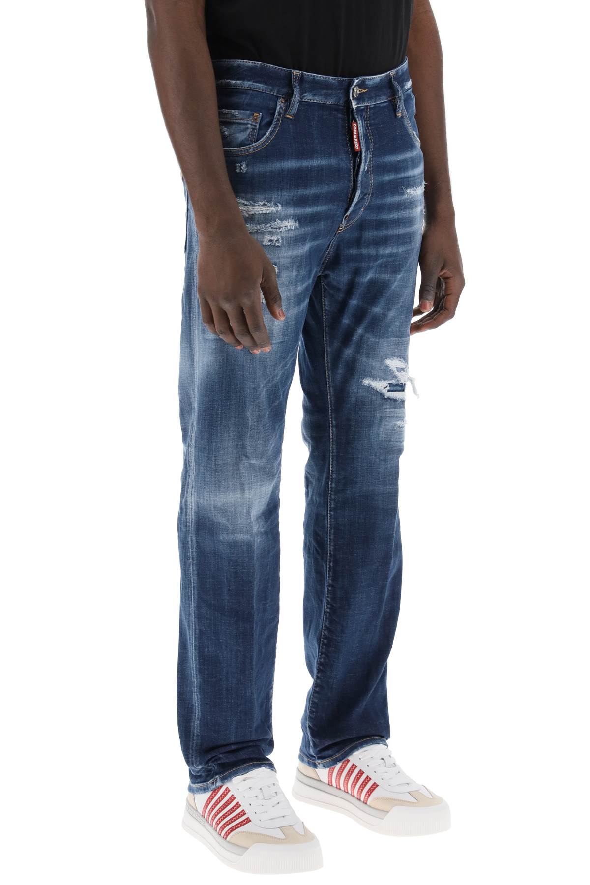 Dsquared2-Jeans 642 In Denim Destroyed-Uomo