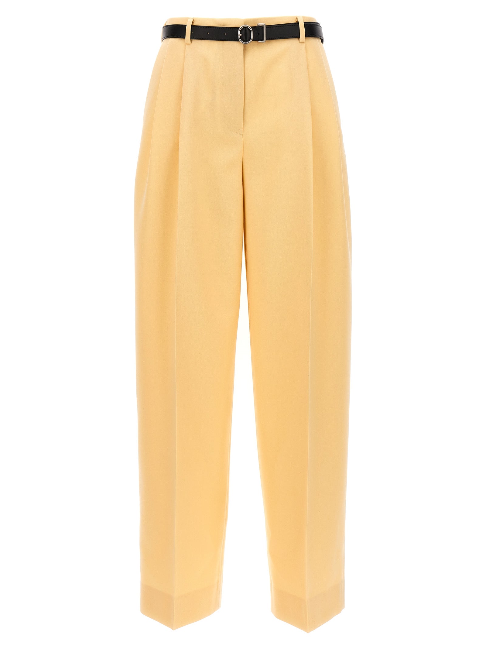 Jil Sander-Wool Pences Pantaloni Giallo-Donna