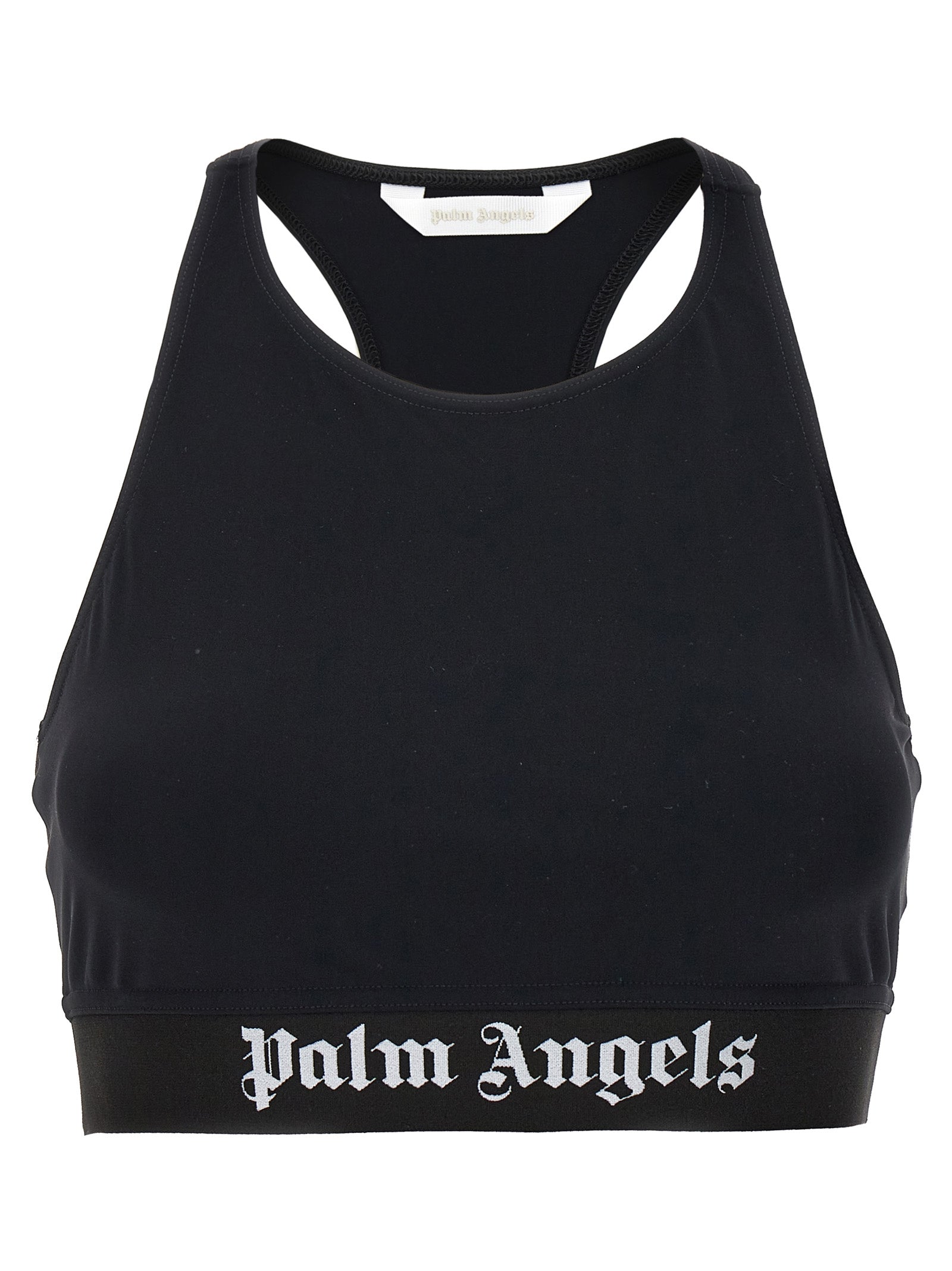 Palm Angels-Logo Sporty Top Top Nero-Donna