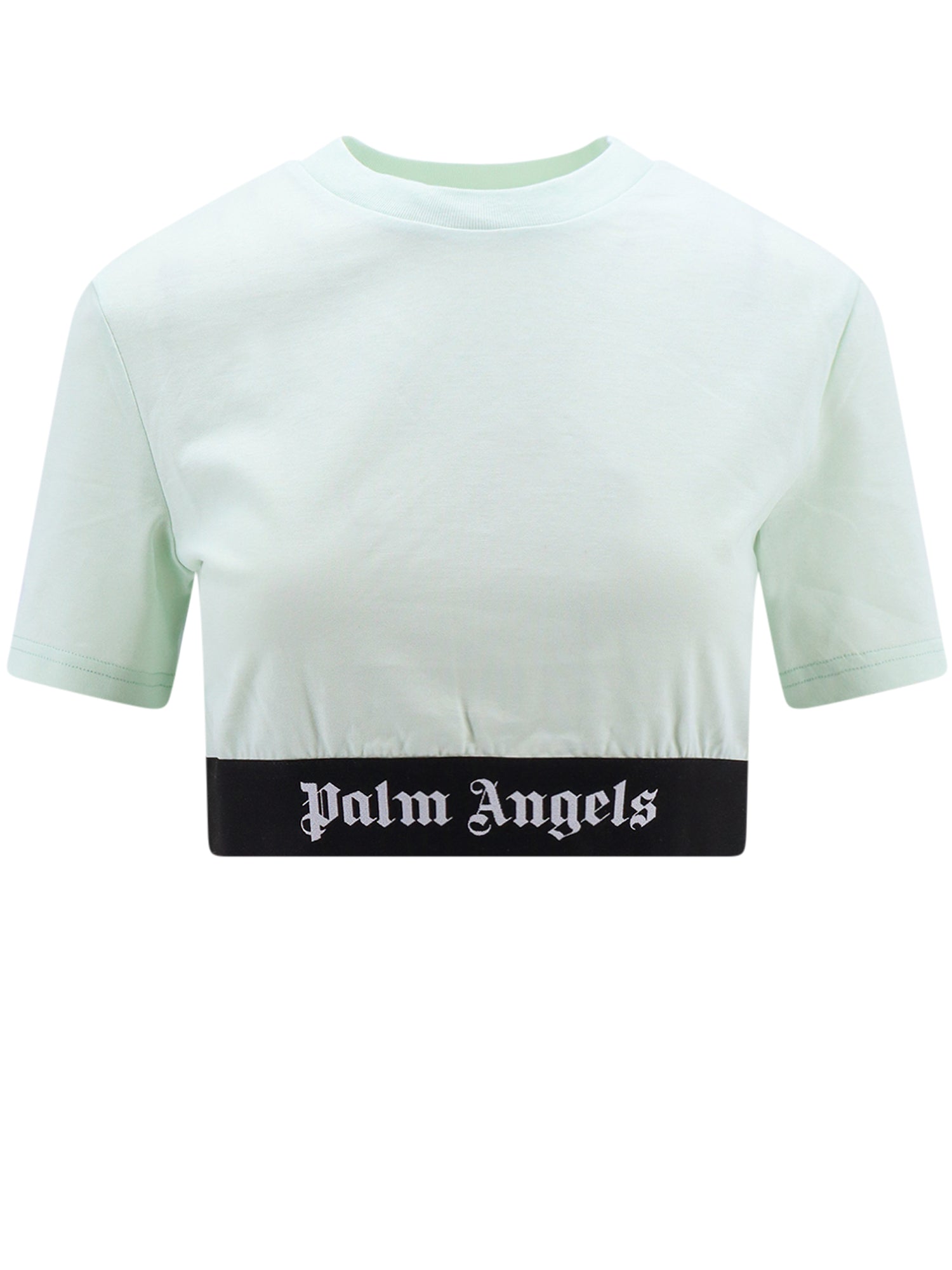 Palm Angels-Crop top cotone con fascia elastica Classic Logo-Donna