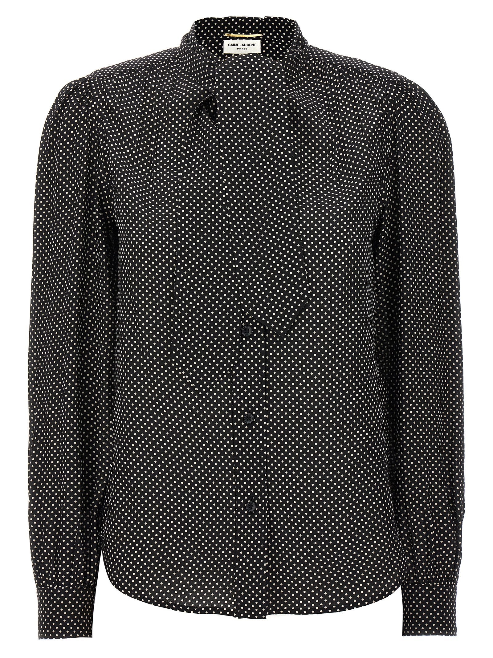 Saint Laurent-Polka Dot Shirt Camicie Nero-Donna