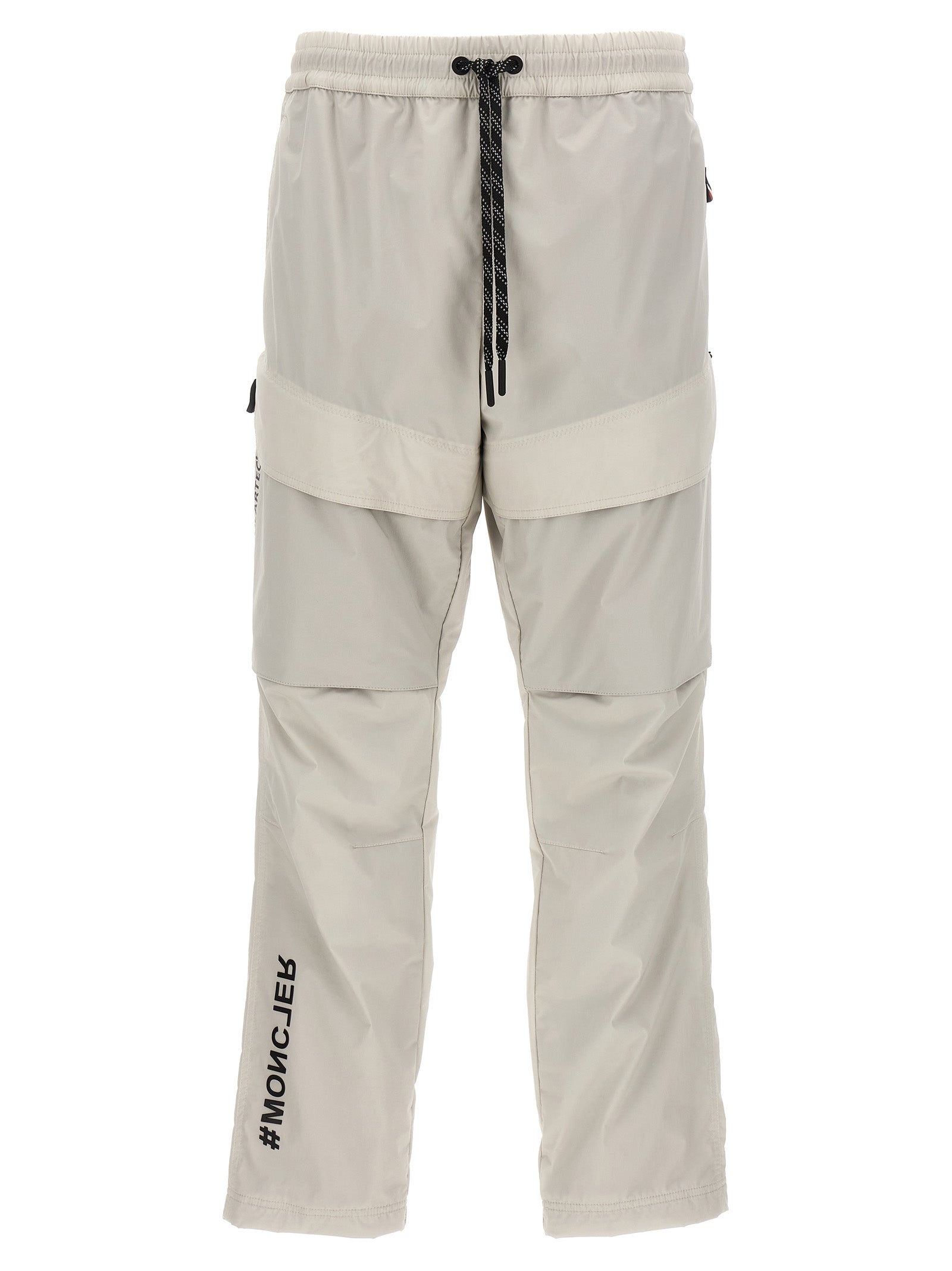 Moncler Grenoble-Logo Print Pantaloni Grigio-Uomo