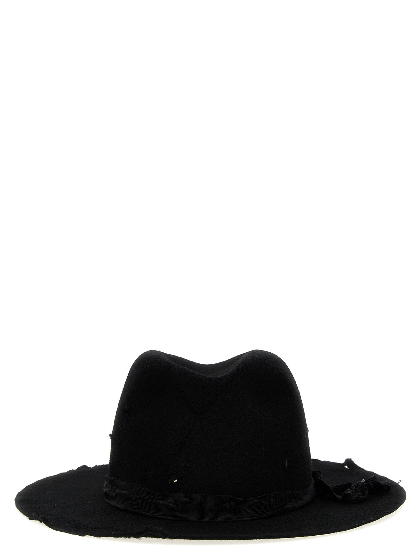 Yohji Yamamoto-Damage Soft Cappelli Nero-Uomo