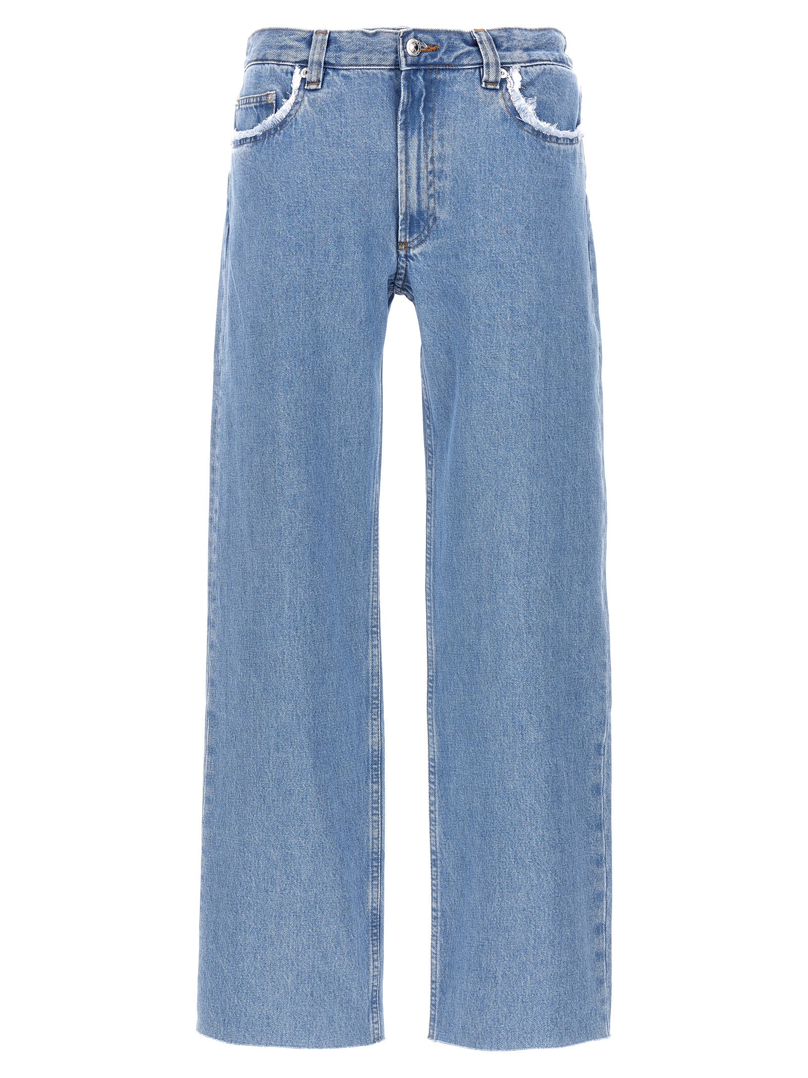 A. P.C.-Relaxed Raw Edge Jeans Celeste-Donna