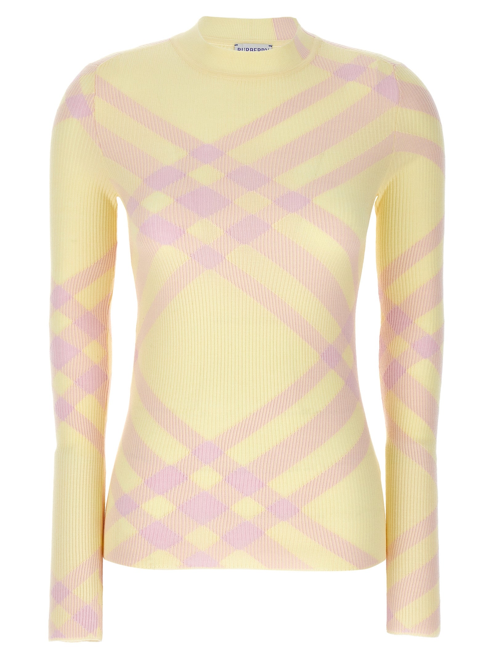 Burberry-Check Sweater Maglioni Giallo-Donna