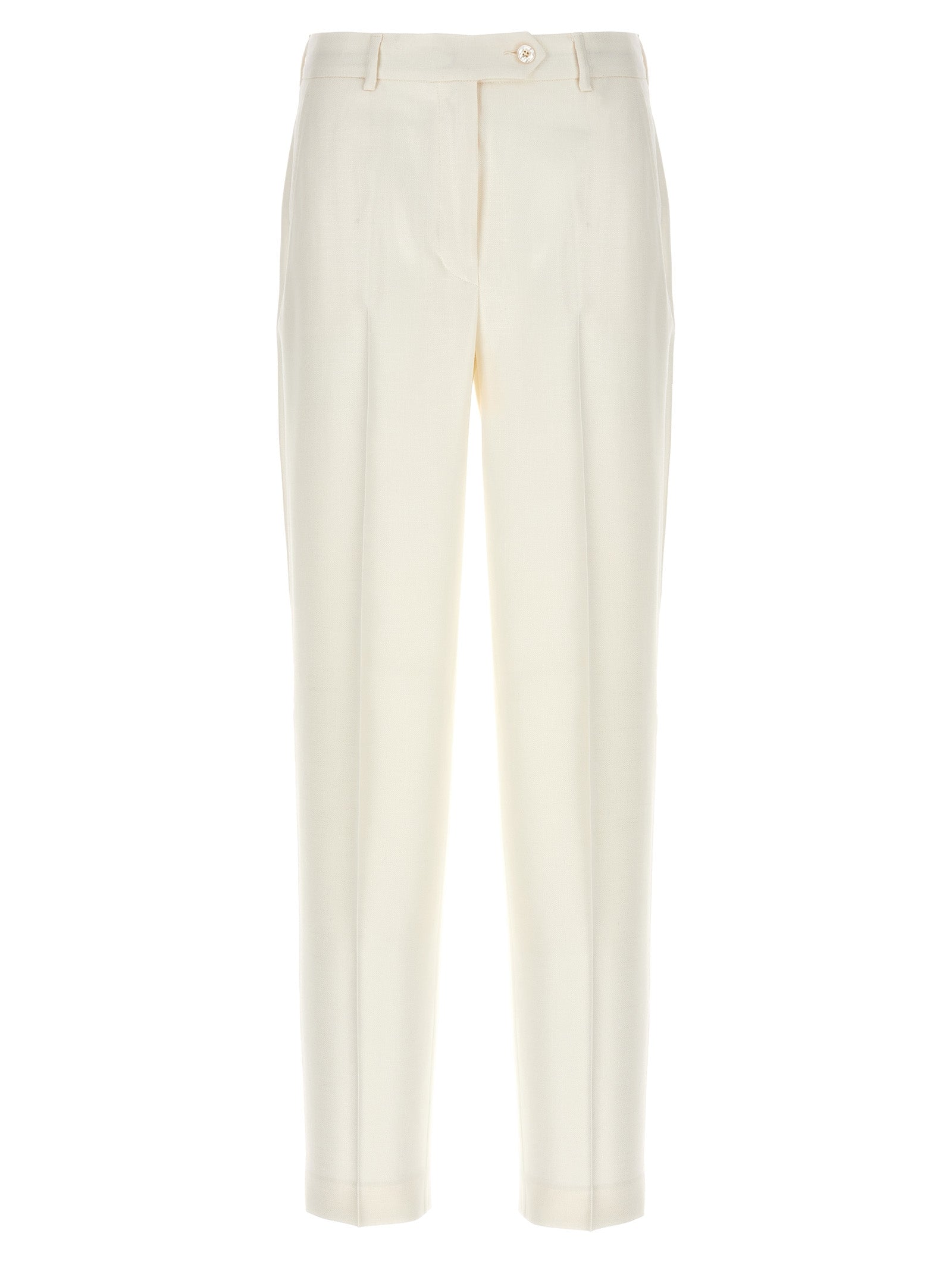 Kiton-Cigarette Pantaloni Bianco-Donna