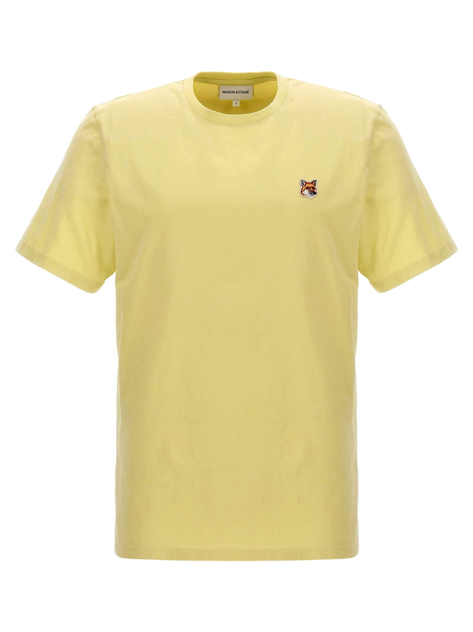 Maison Kitsune-Fox Head T Shirt Giallo-Uomo