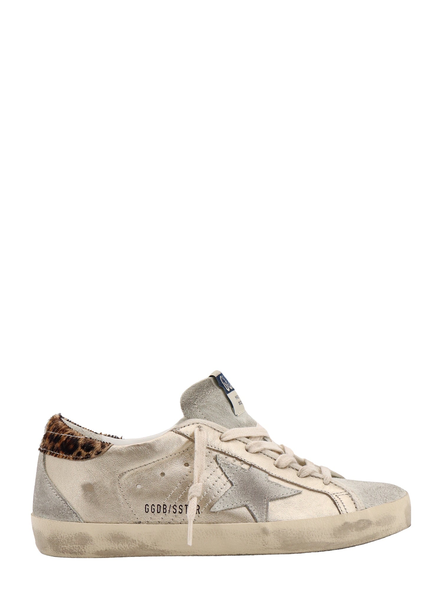 Golden Goose-Sneakers in pelle laminata e suede con patch animalier-Donna