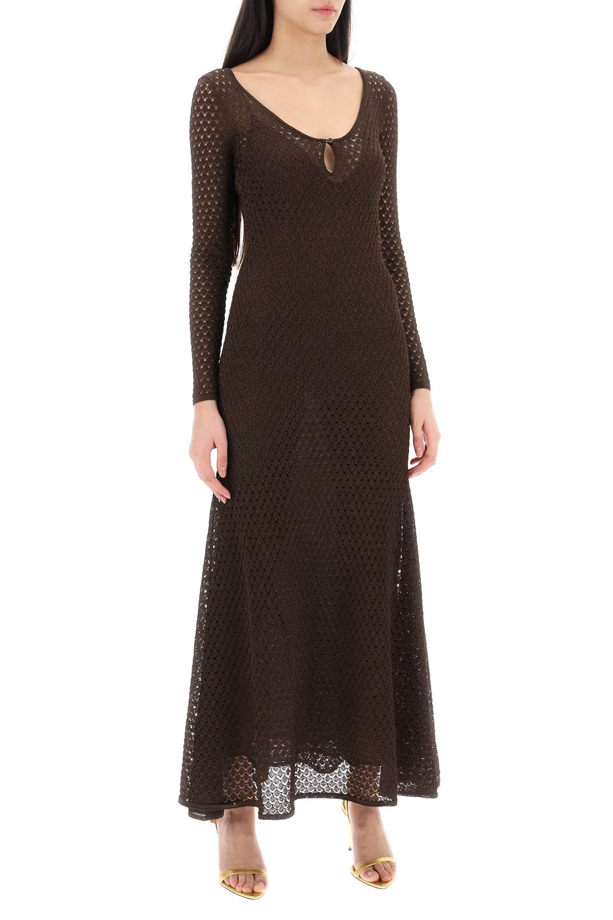 Tom Ford-Maxi Abito In Maglia Lurex Traforata-Donna