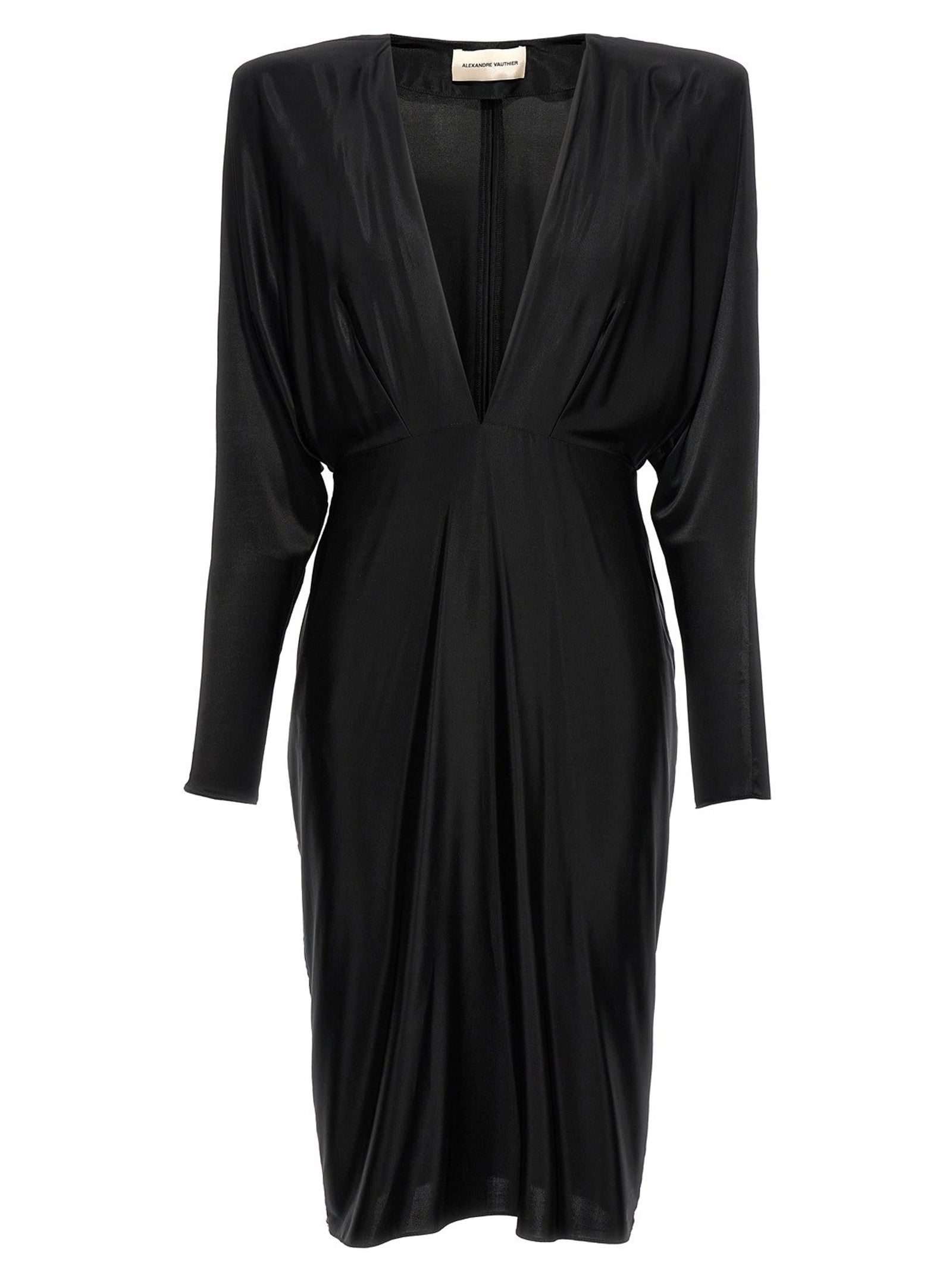 Alexandre Vauthier-V-Neck Jersey Dress Abiti Nero-Donna