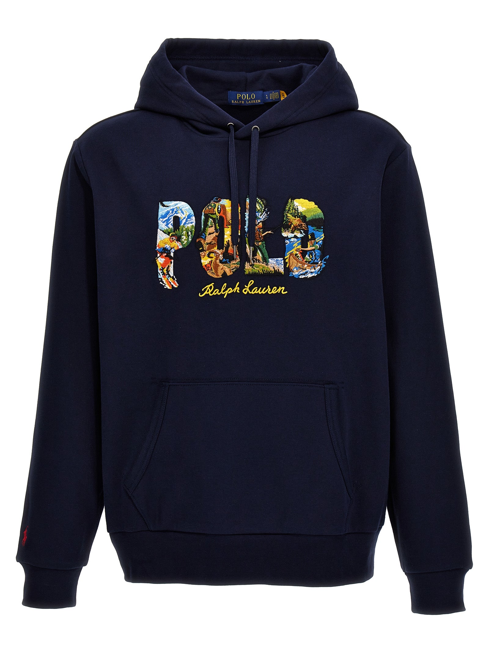 Polo Ralph Lauren-Logo Embroidery Hoodie Felpe Blu-Uomo