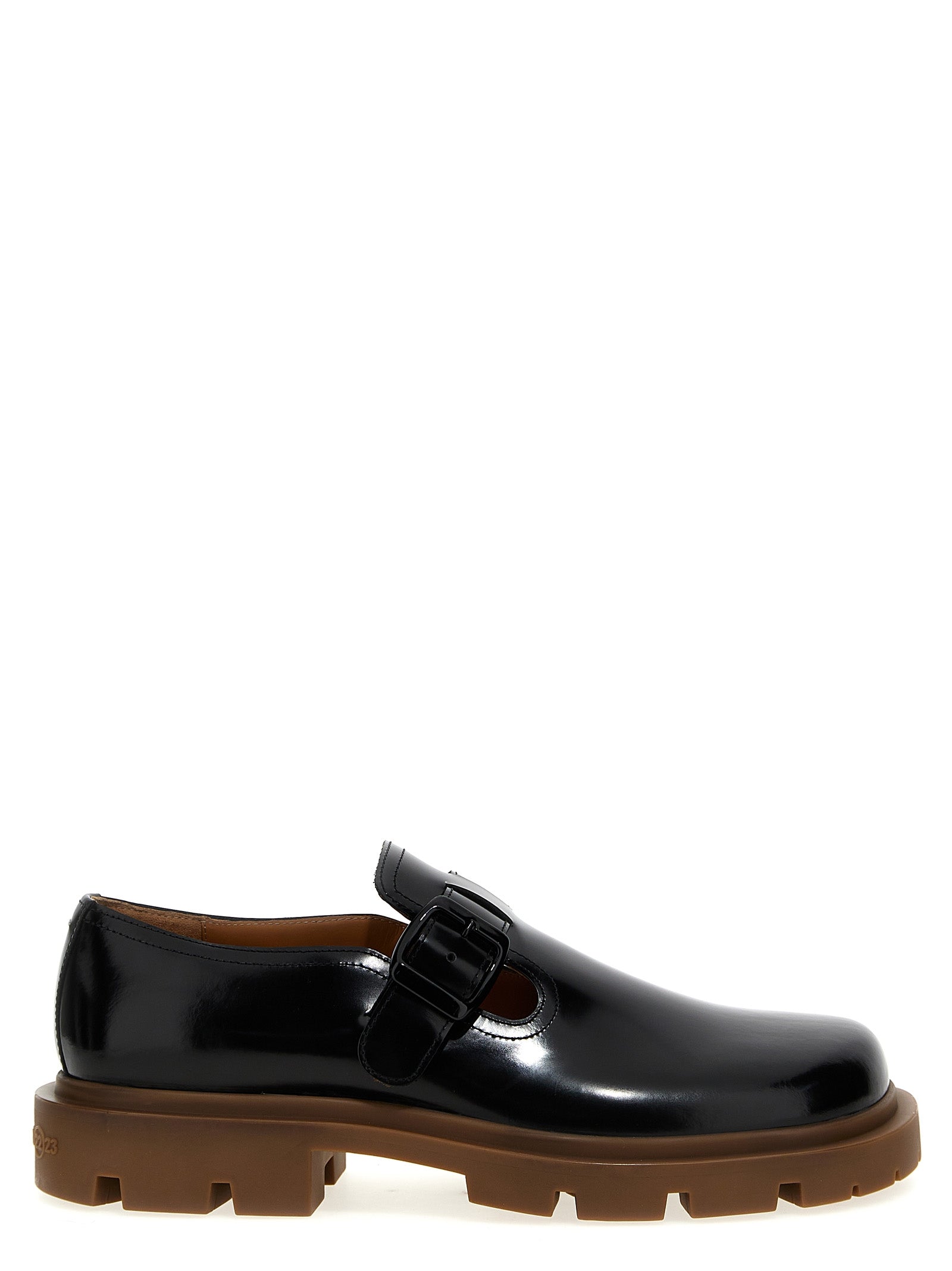 Maison Margiela-Monk Flat Shoes Nero-Uomo