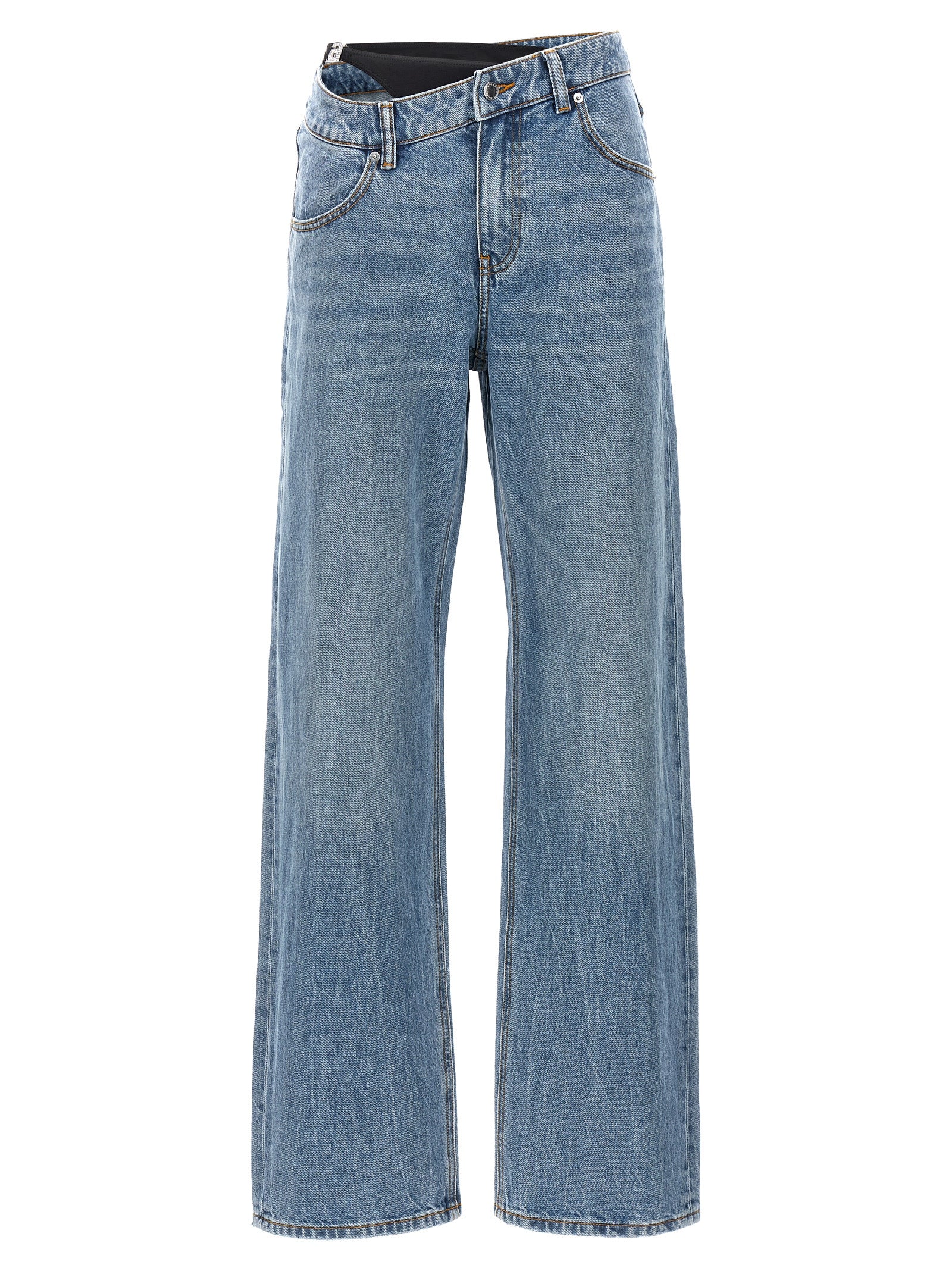 Denim X Alexander Wang-Asymmetrical Waistband With Bikini Jeans Blu-Donna