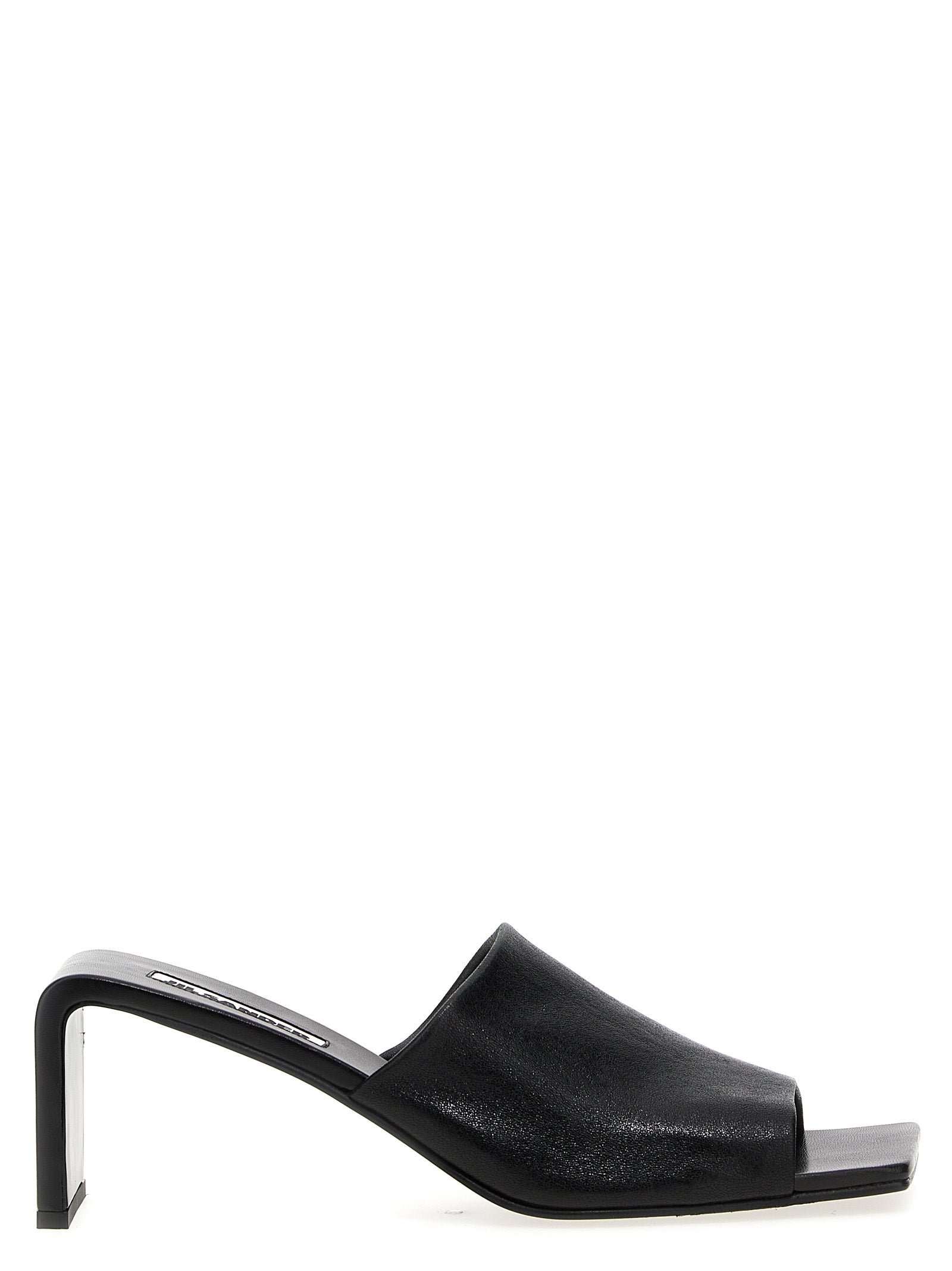 Jil Sander-Sculpture Heel Sandali Nero-Donna