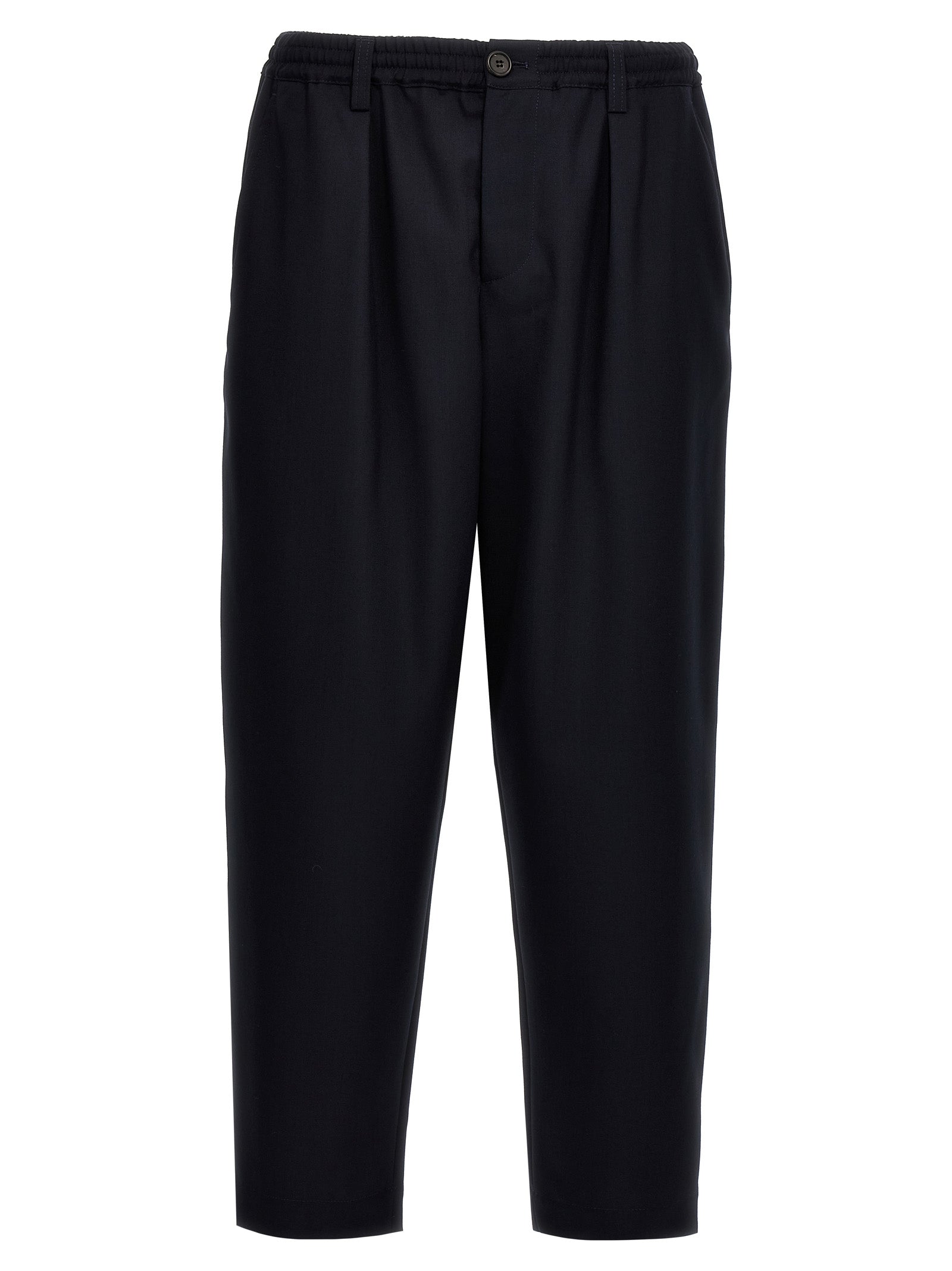 Marni-Tropical Wool Crop Pantaloni Blu-Uomo