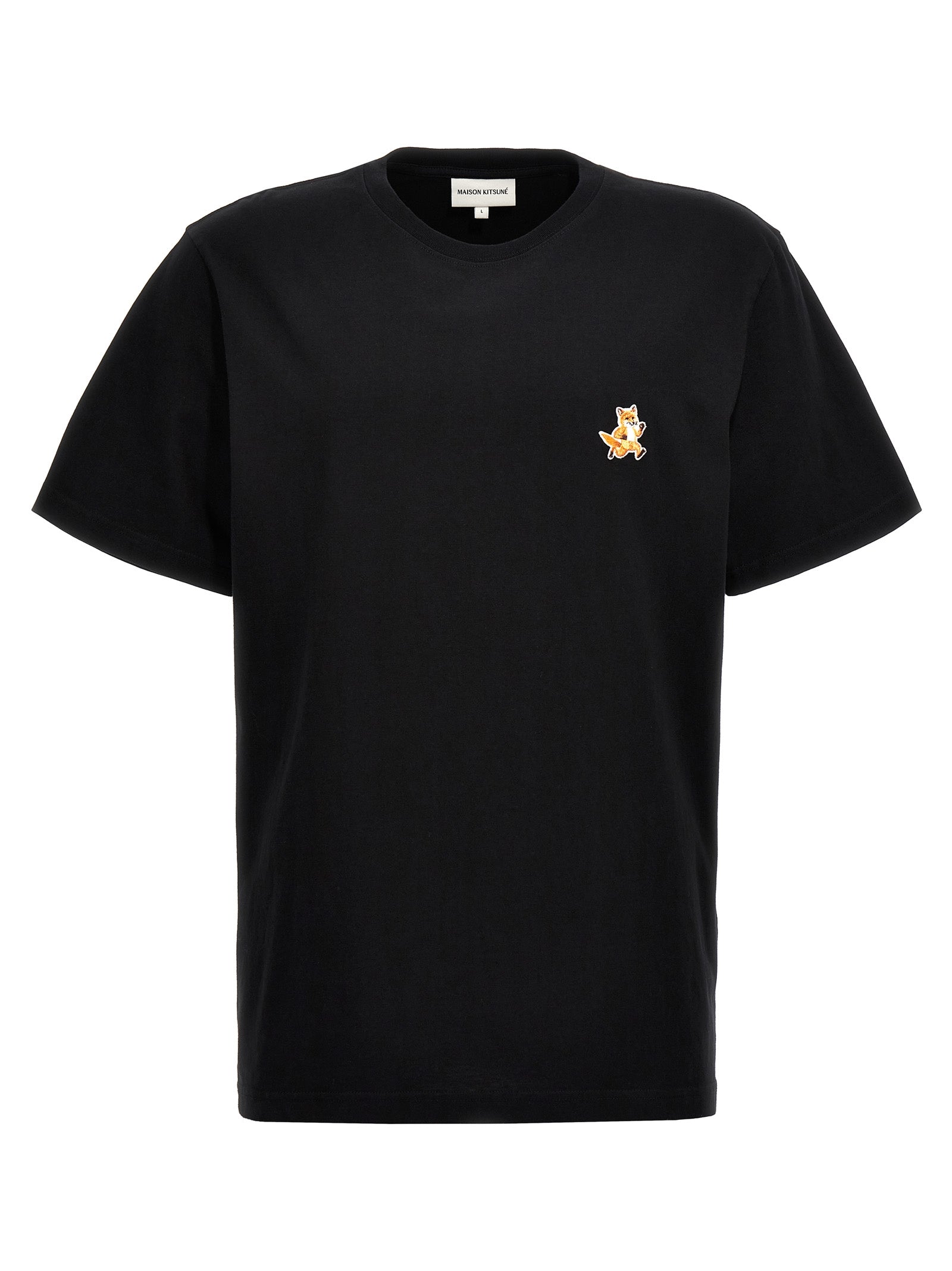 Maison Kitsune-Speedy Fox T Shirt Nero-Uomo