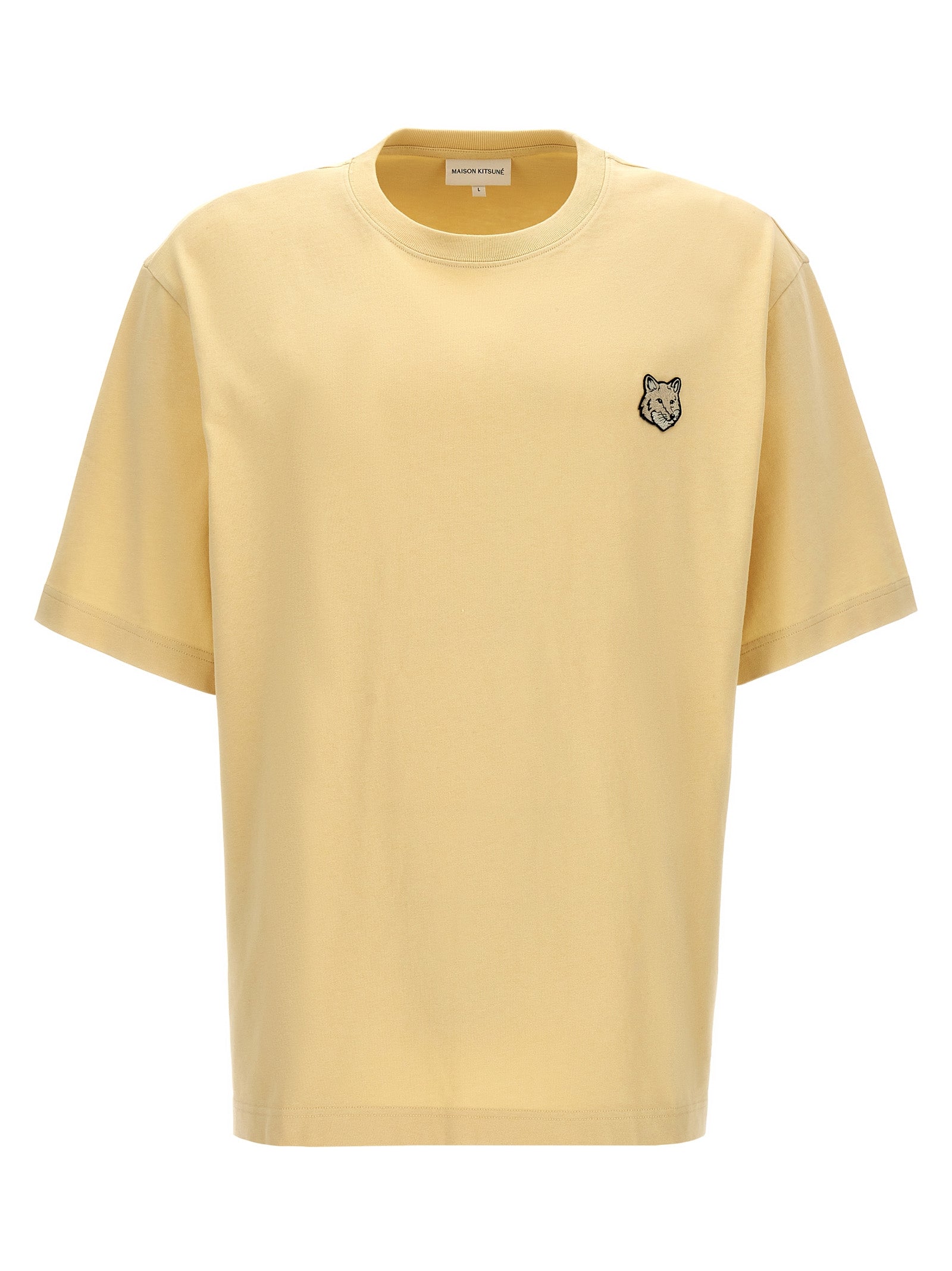 Maison Kitsune-Bold Fox Head T Shirt Beige-Uomo