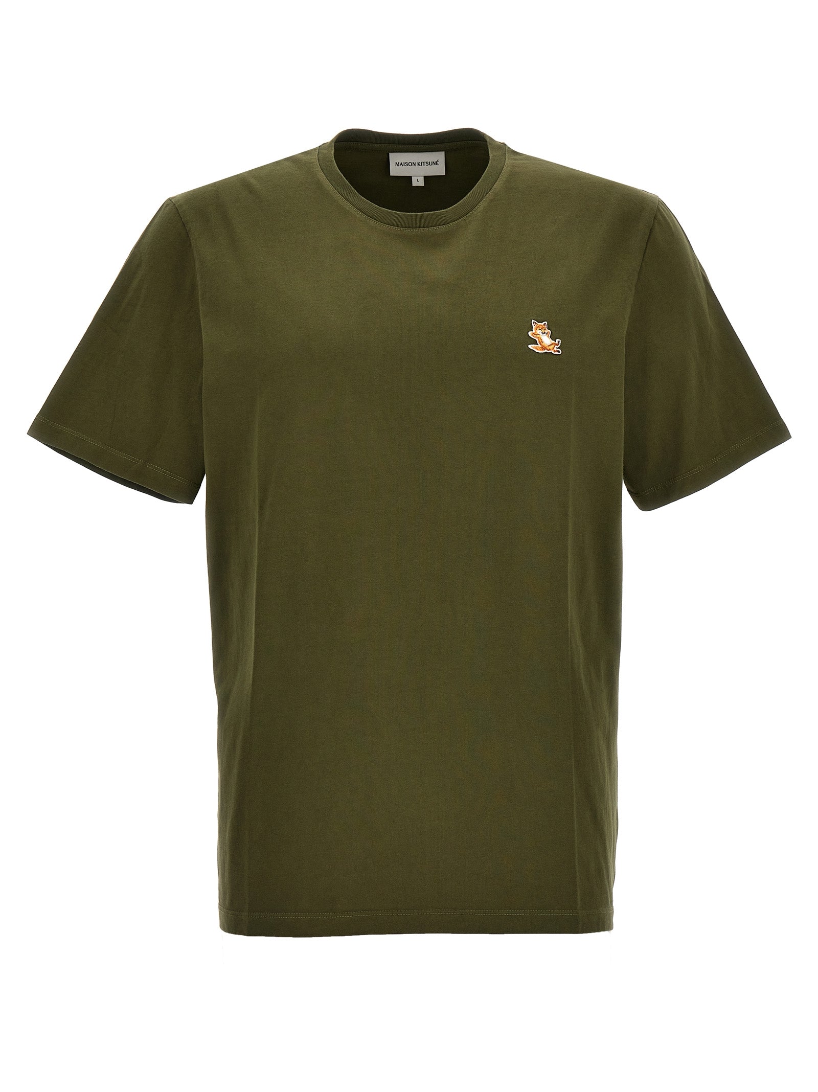 Maison Kitsune-Chillax Fox T Shirt Verde-Uomo