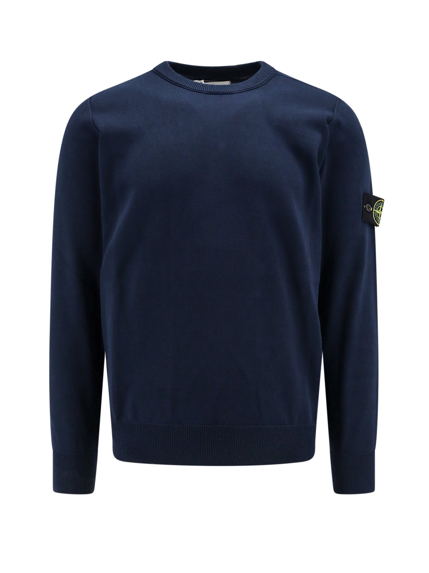 Stone Island-Maglia in cotone organico con patch logo-Uomo