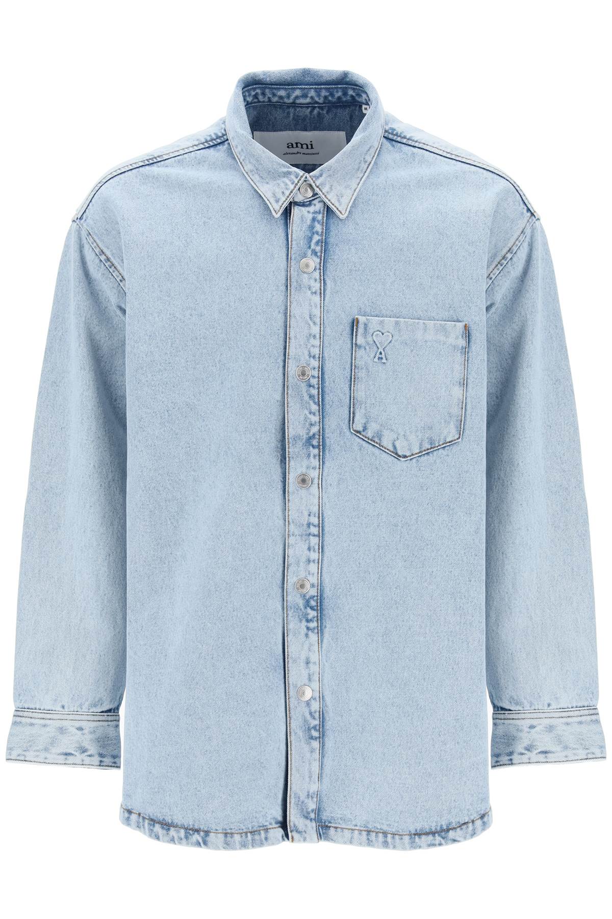 Ami Paris-Overshirt In Denim-Donna