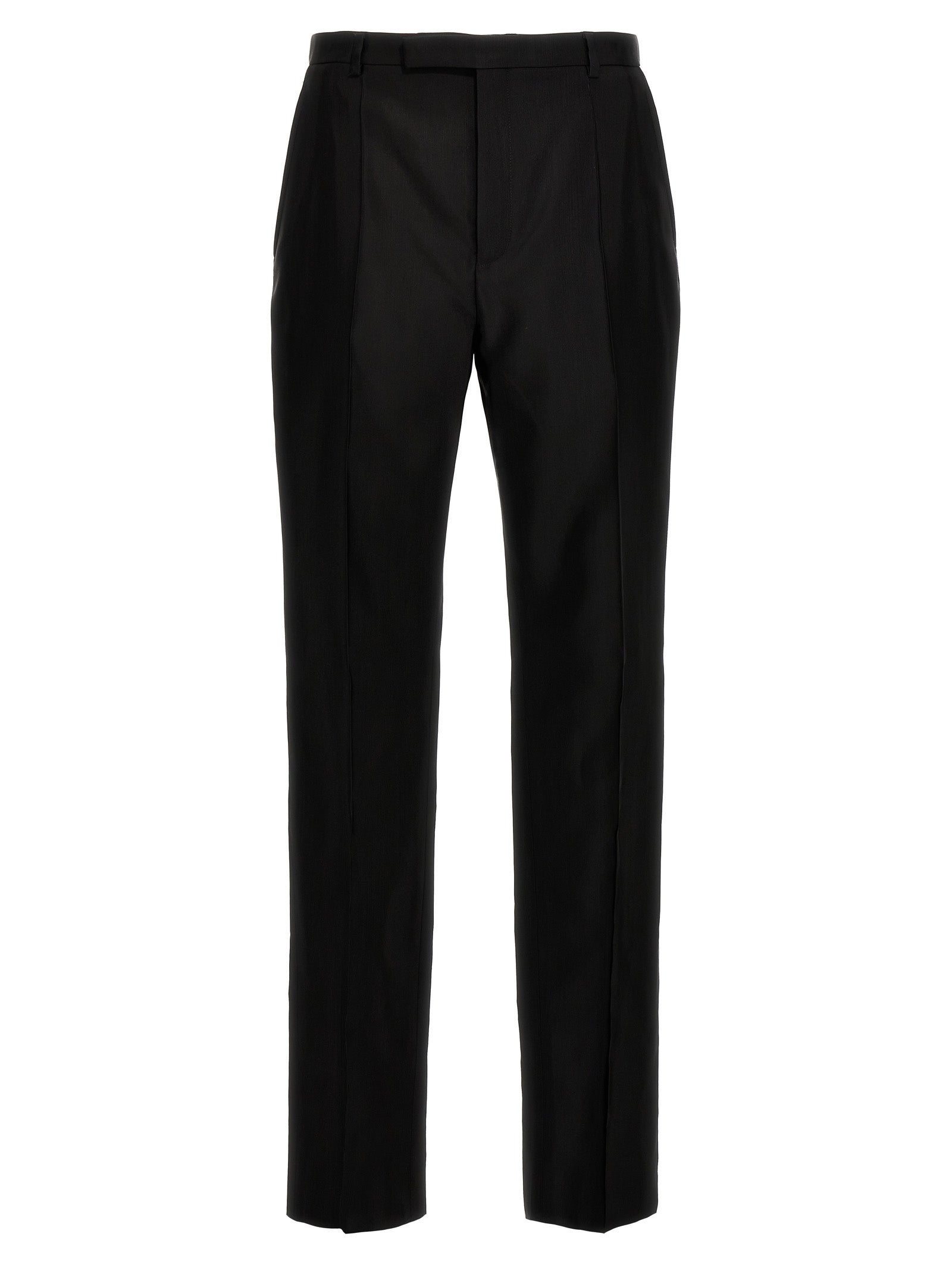 Saint Laurent-Faille Pantaloni Nero-Uomo