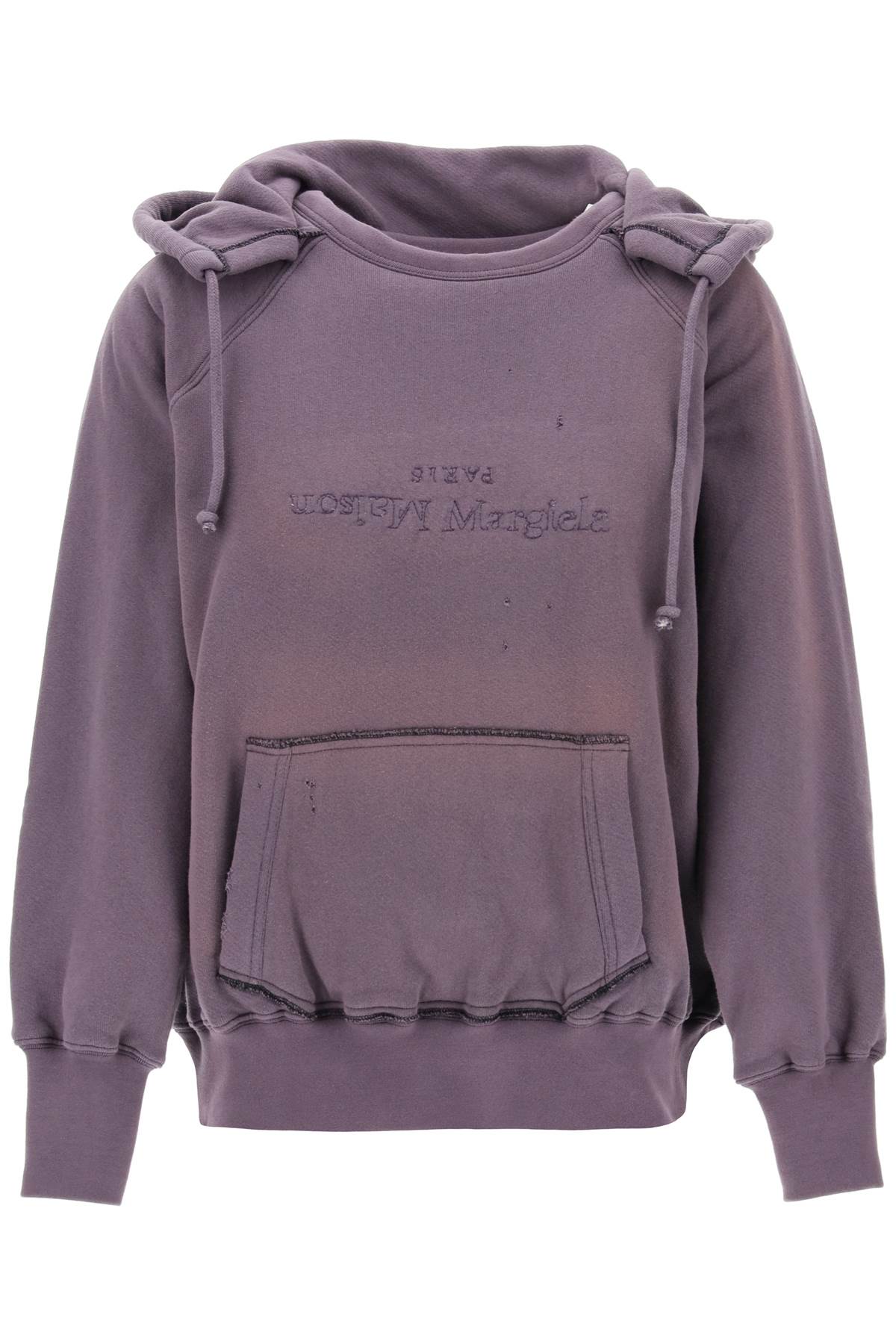 Maison Margiela-Felpa Con Cappuccio E Logo Inverso-Donna