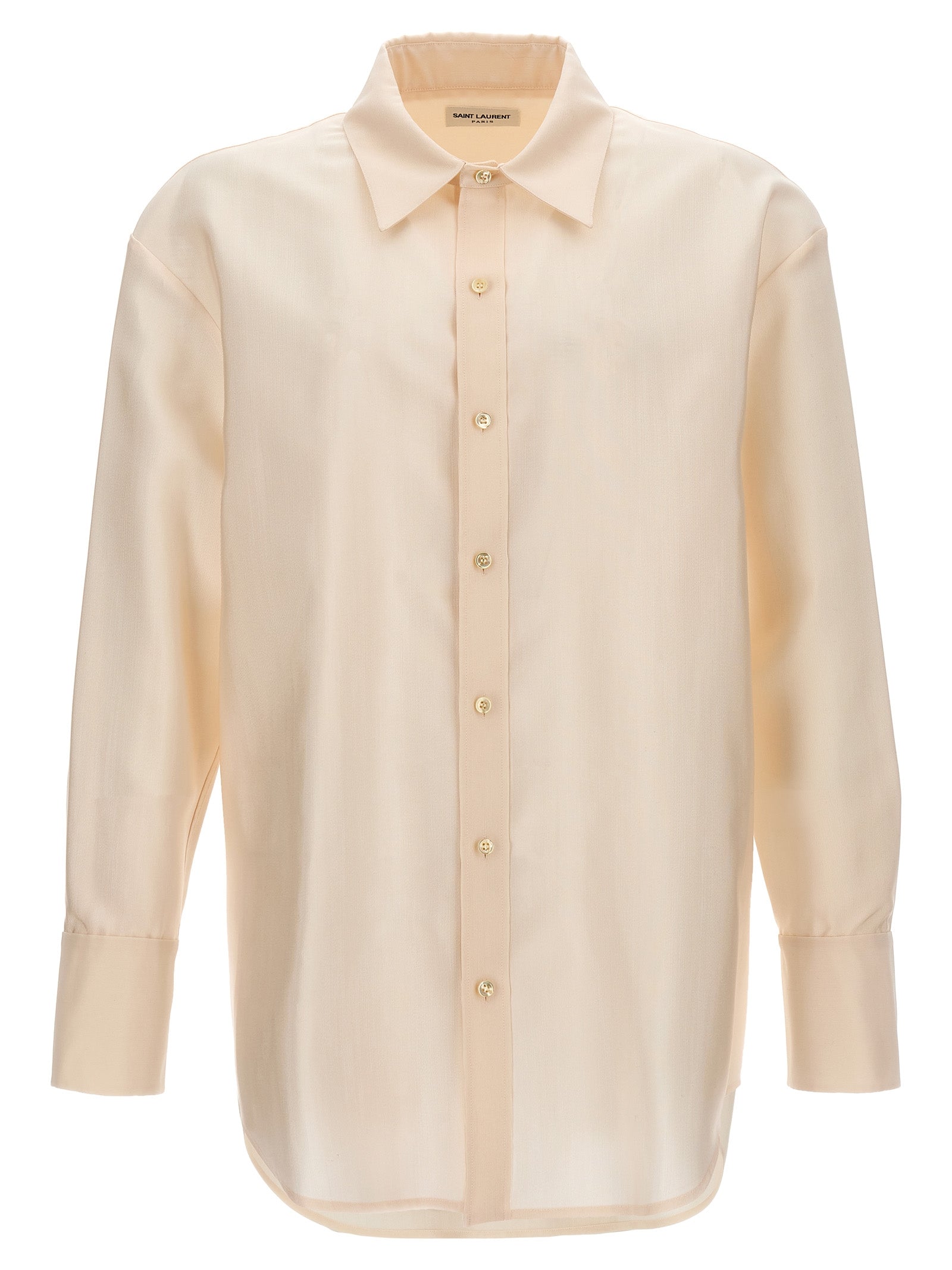 Saint Laurent-Faille Shirt Camicie Beige-Uomo