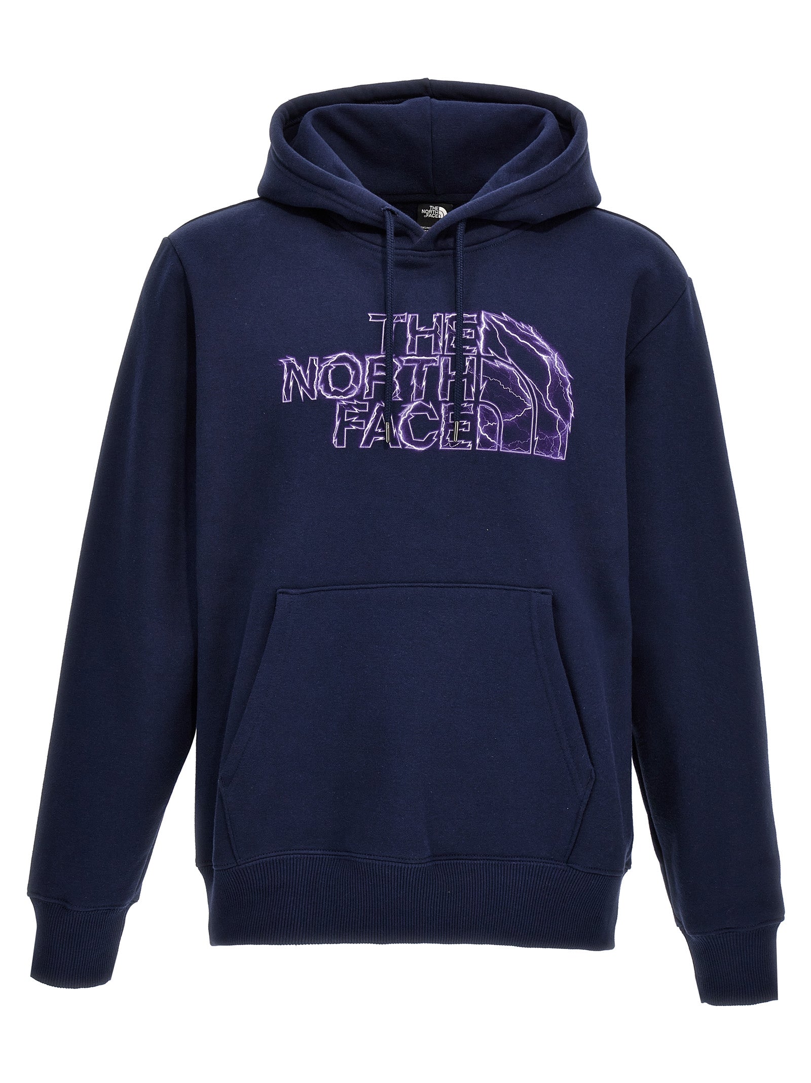 The North Face-Logo Print Hoodie Felpe Blu-Uomo