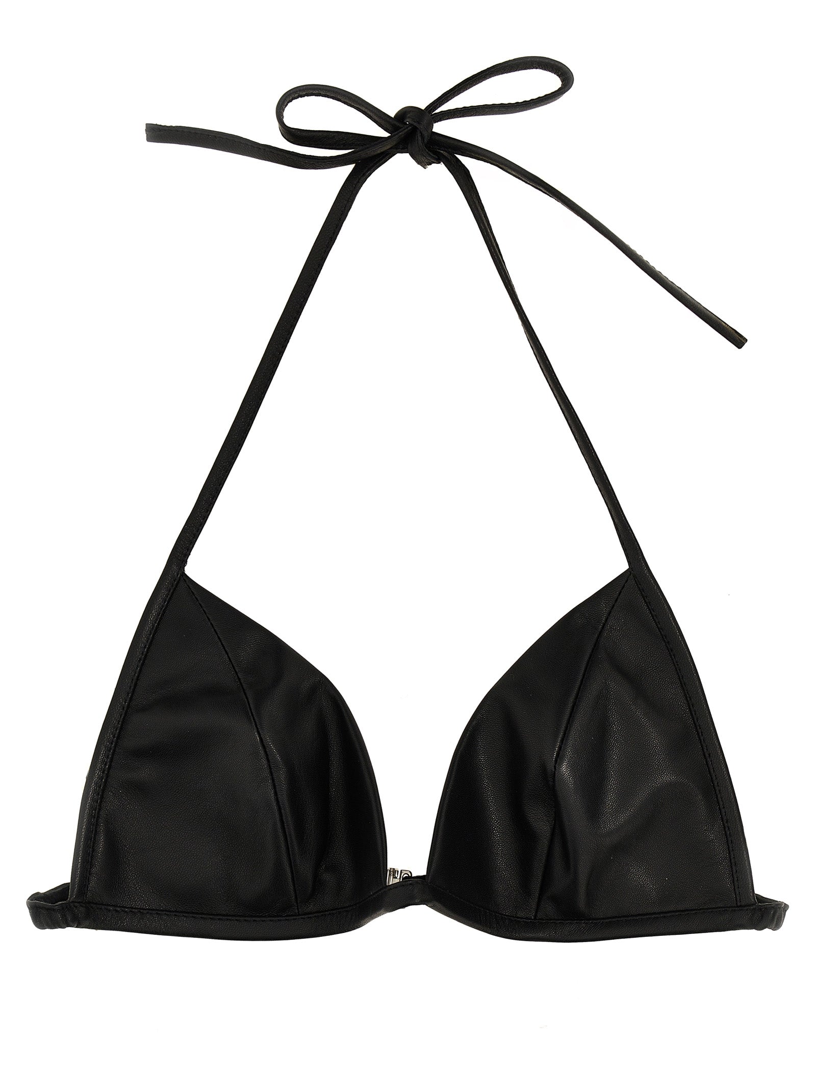 Rick Owens-Leather Bra Intimo Nero-Donna